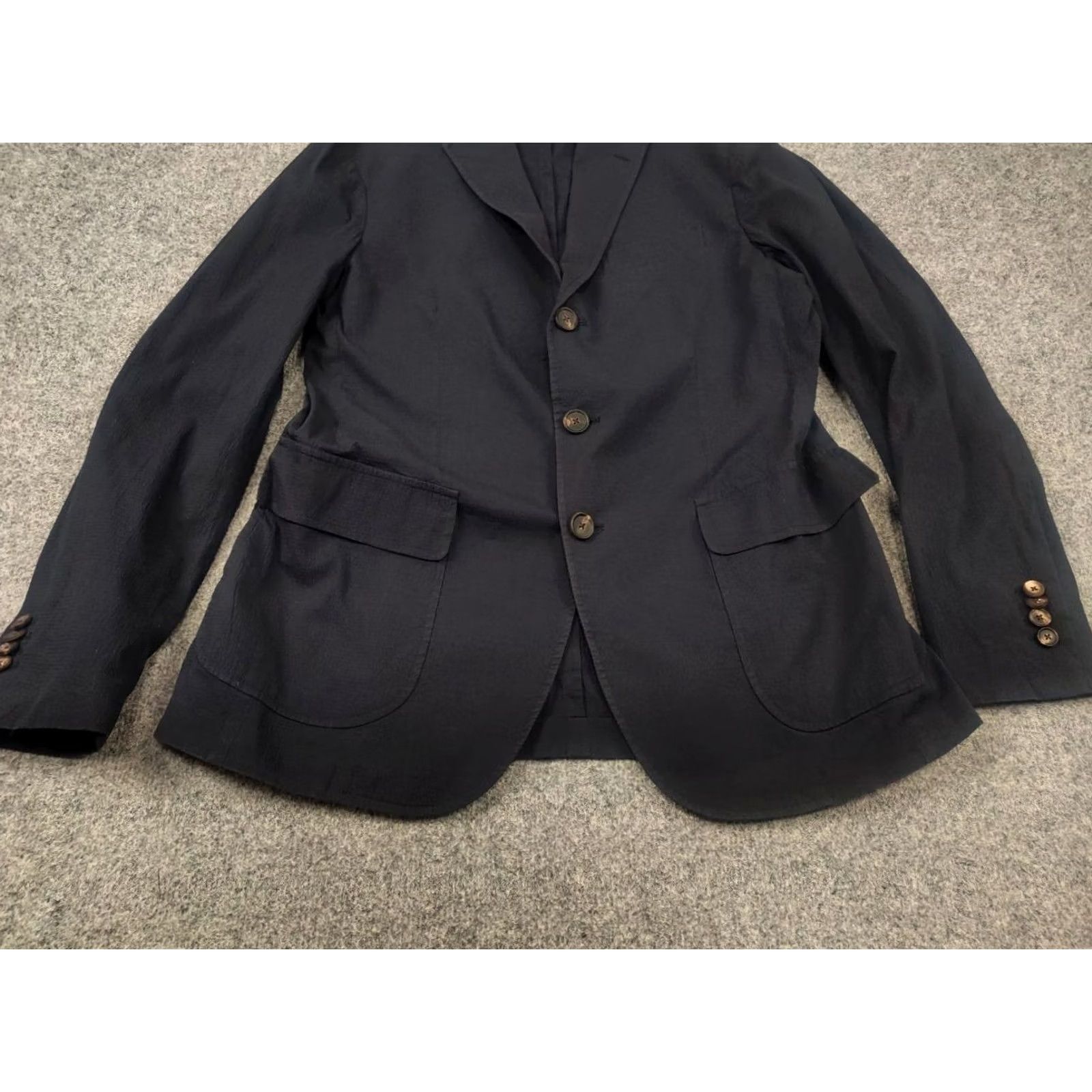Doppiaa Doppiaa Italy Design navy color AAbibo Mens Casual Suit 3 button Blazer Pants Size 48R - 3 Thumbnail