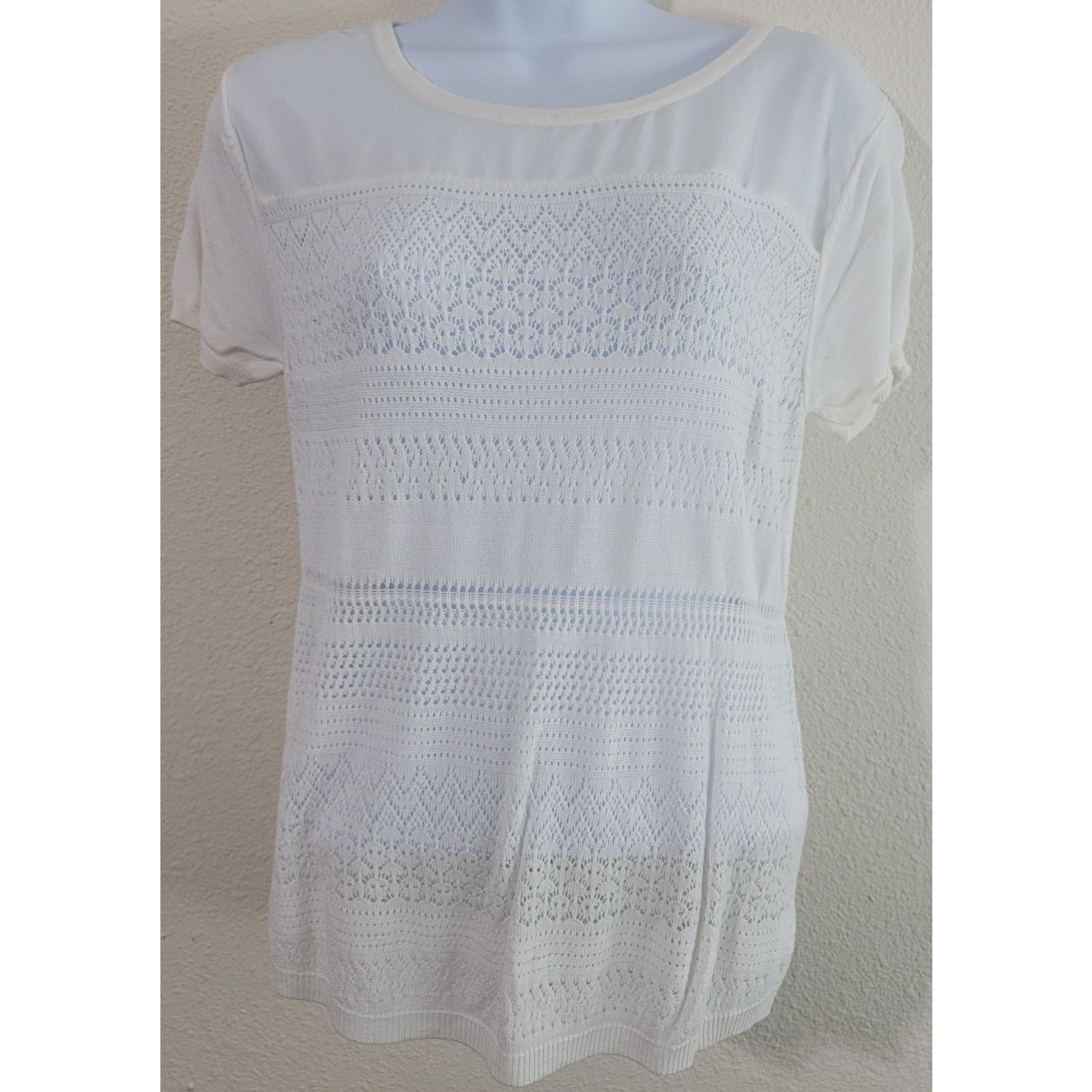 Other Under Skies Cream Loose Knit Top Large Lightweight Soft Size L / US 10 / IT 46 - 1 Thumbnail