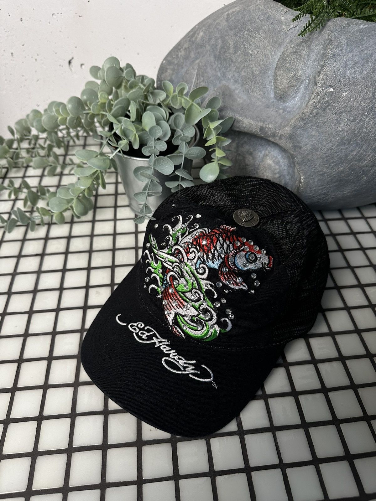 Ed Hardy × Vintage Vintage cap ed hardy y2k Size ONE SIZE - 1 Thumbnail