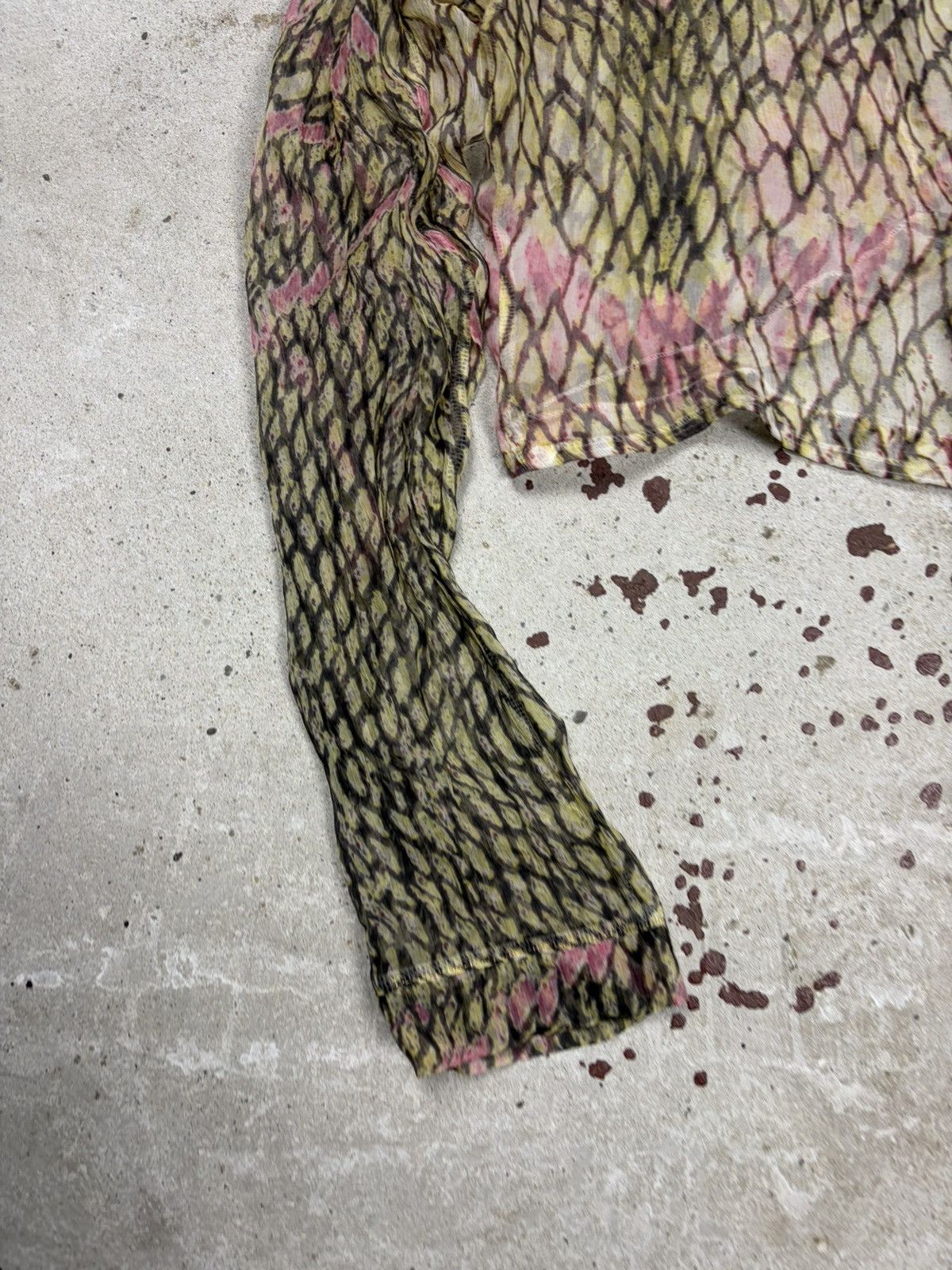 Just Cavalli Vintage 2000s Just Cavalli Snake Skin Print Mermaid Mesh Top Size M / US 6-8 / IT 42-44 - 10 Thumbnail