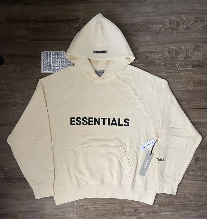 Fear of God Fear of God Essentials Hoodie Cream SS20 size M | Grailed