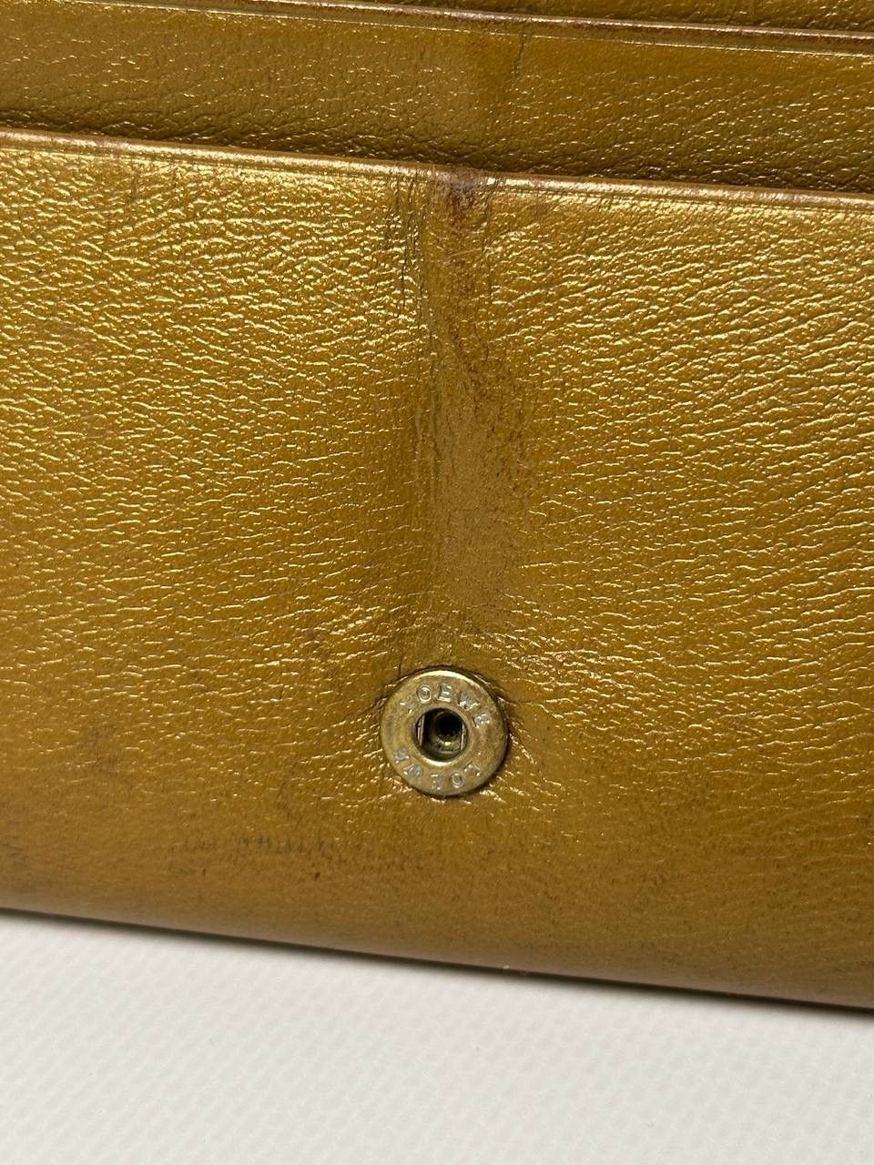 Loewe 90s Vintage Loewe Anagram Leather Authentic Golden Wallet Size ONE SIZE - 14 Thumbnail