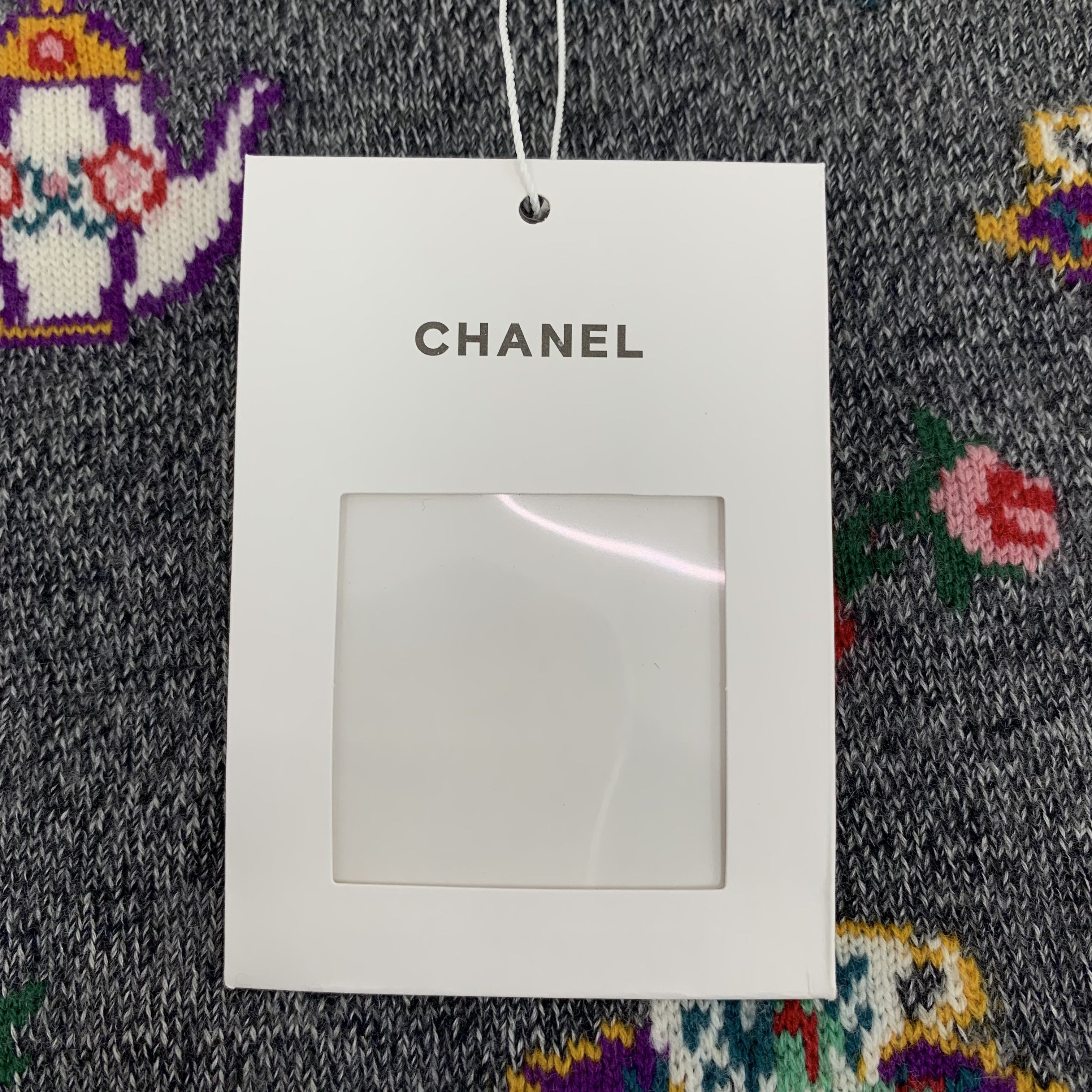 Chanel Chanel Cashmere Knit Sweater Dark Grey (40) Size S / US 4 / IT 40 - 7 Thumbnail