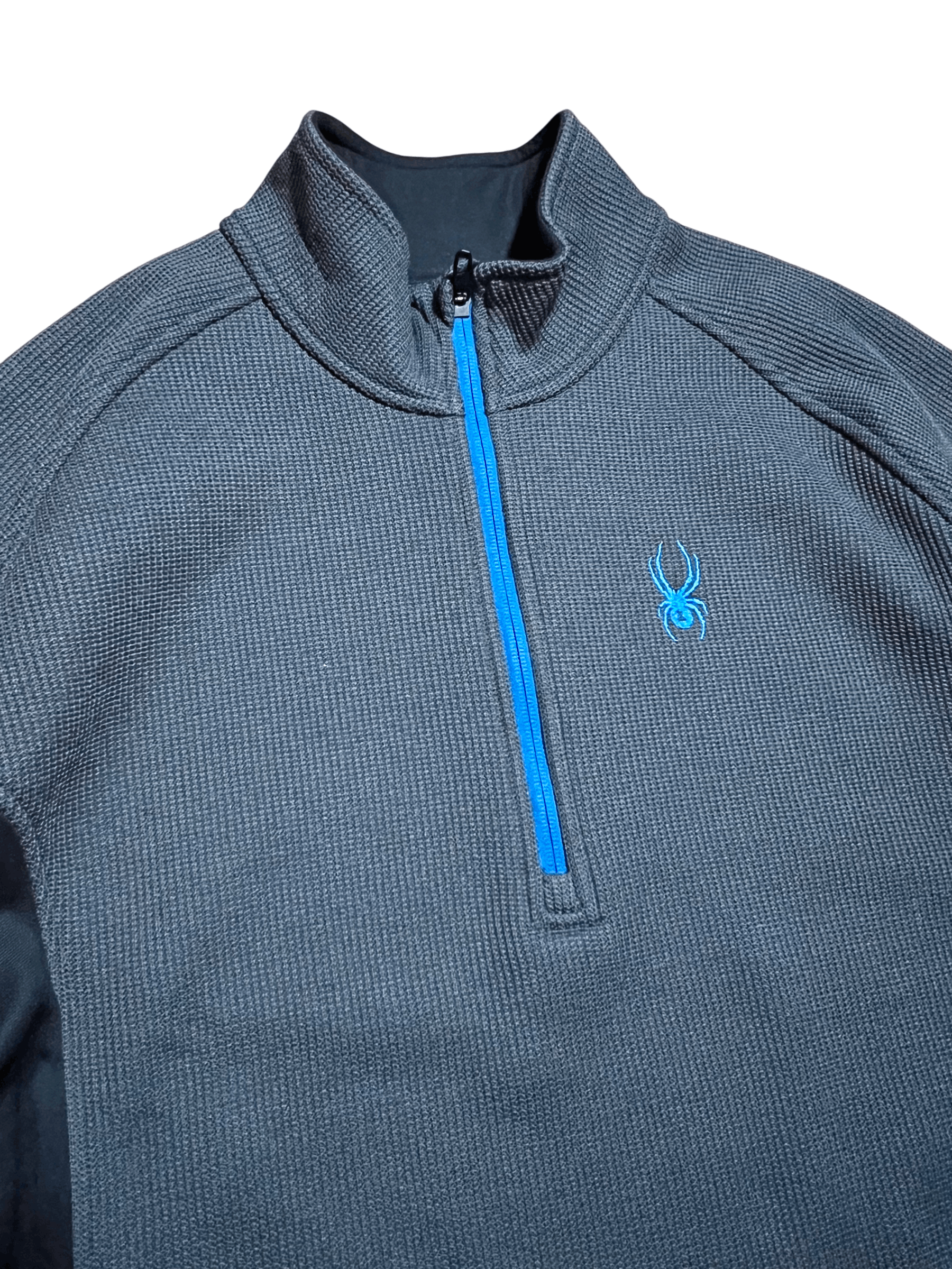 Spyder Spyder Half Zip Gray & Blue Pullover Performance Sweater Size US XXL / EU 58 / 5 - 2 Thumbnail