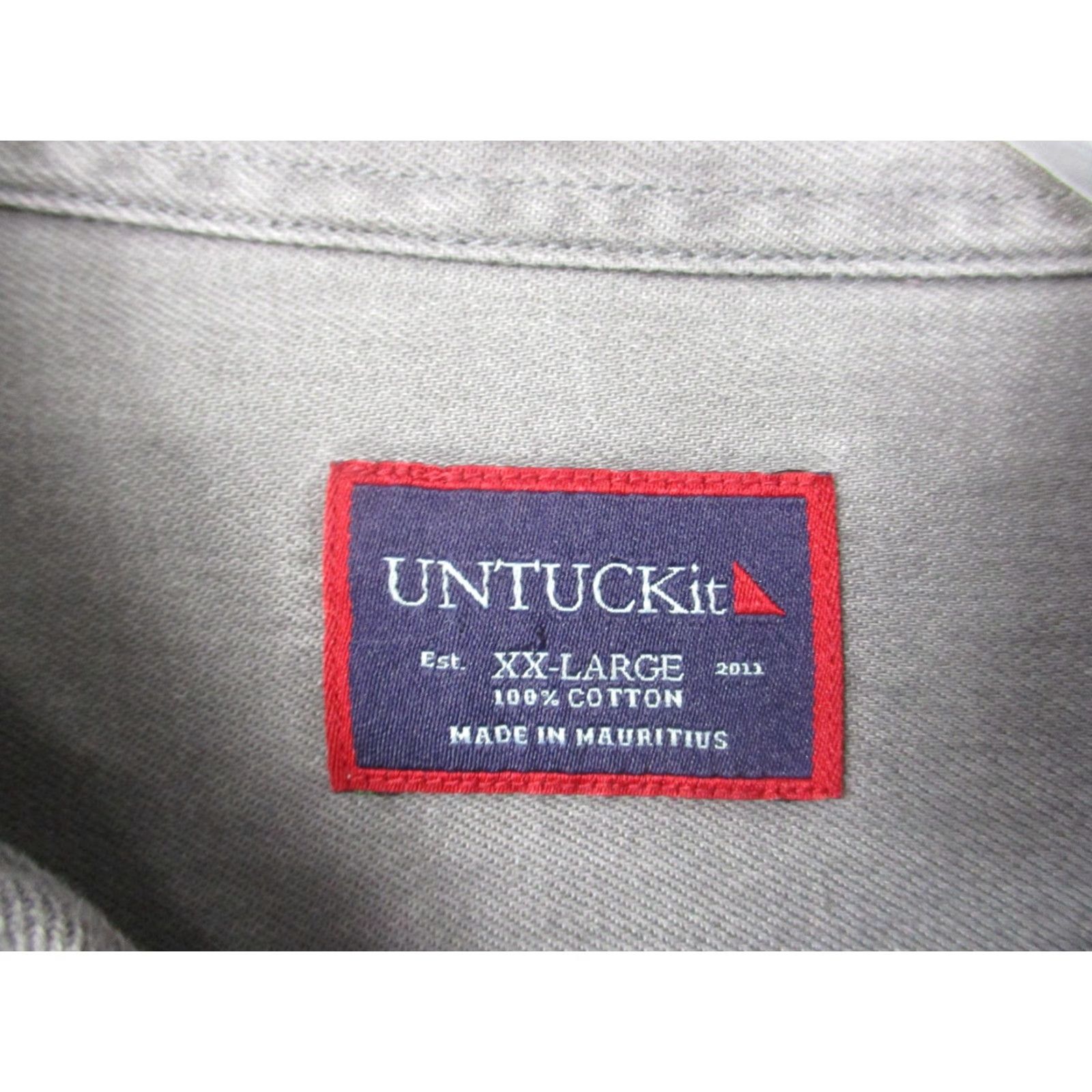 UNTUCKit UNTUCKit Shirt Mens 2XL Gray Button Up Long Sleeve Western Pockets Fall 2018 Size US XXL / EU 58 / 5 - 2 Thumbnail