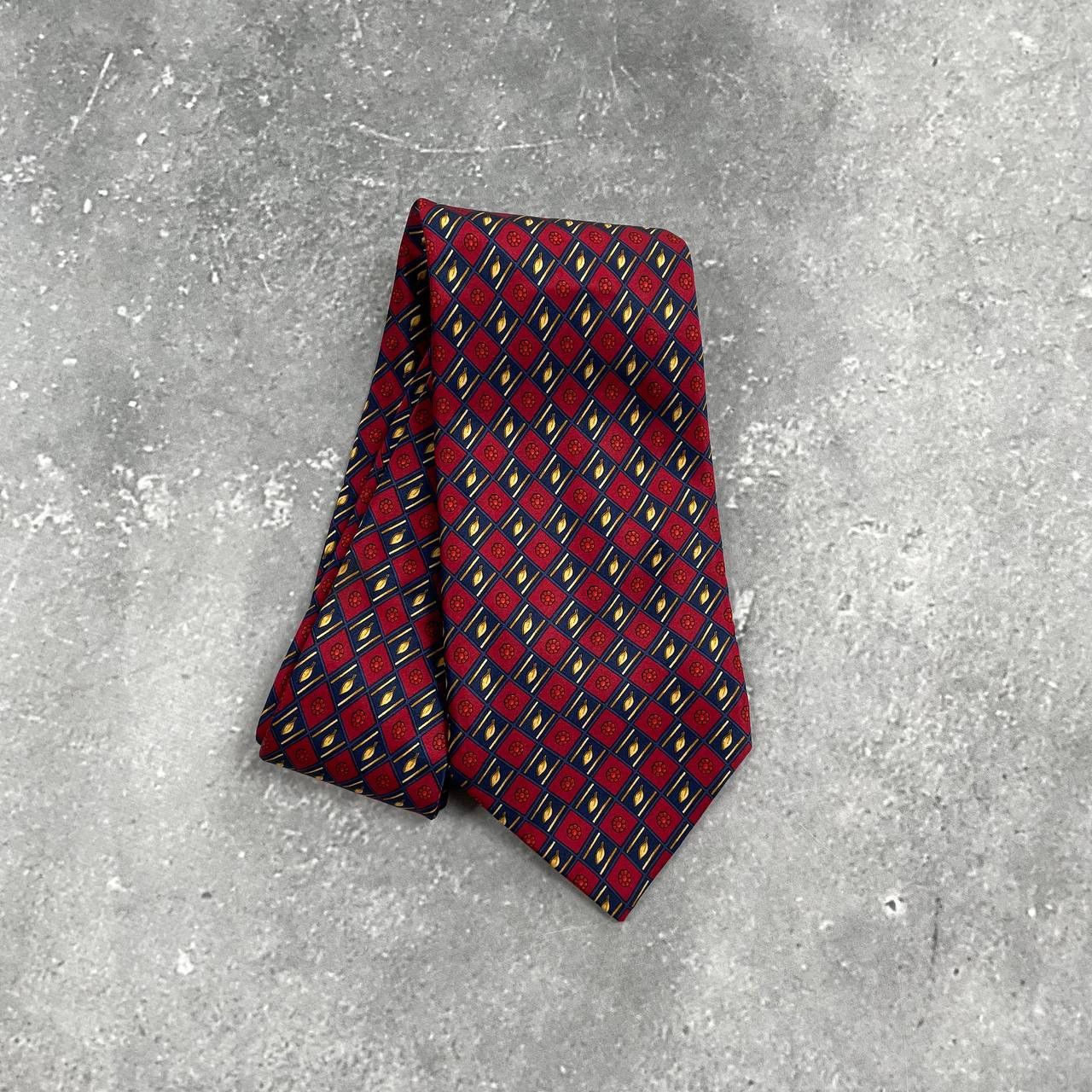 Designer × Lanvin × Vintage Vintage 90s Lanvin Paris Silk Tie Red Size ONE SIZE - 1 Thumbnail