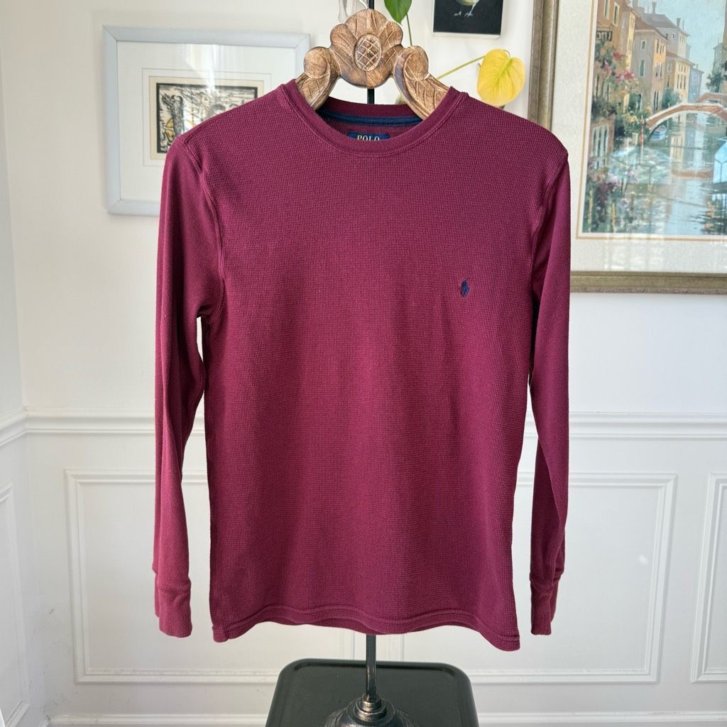 Polo Ralph Lauren Polo Ralph Lauren Burgundy Lightweight Thermal Long Sleeve S Size US M / EU 48-50 / 2 - 2 Thumbnail