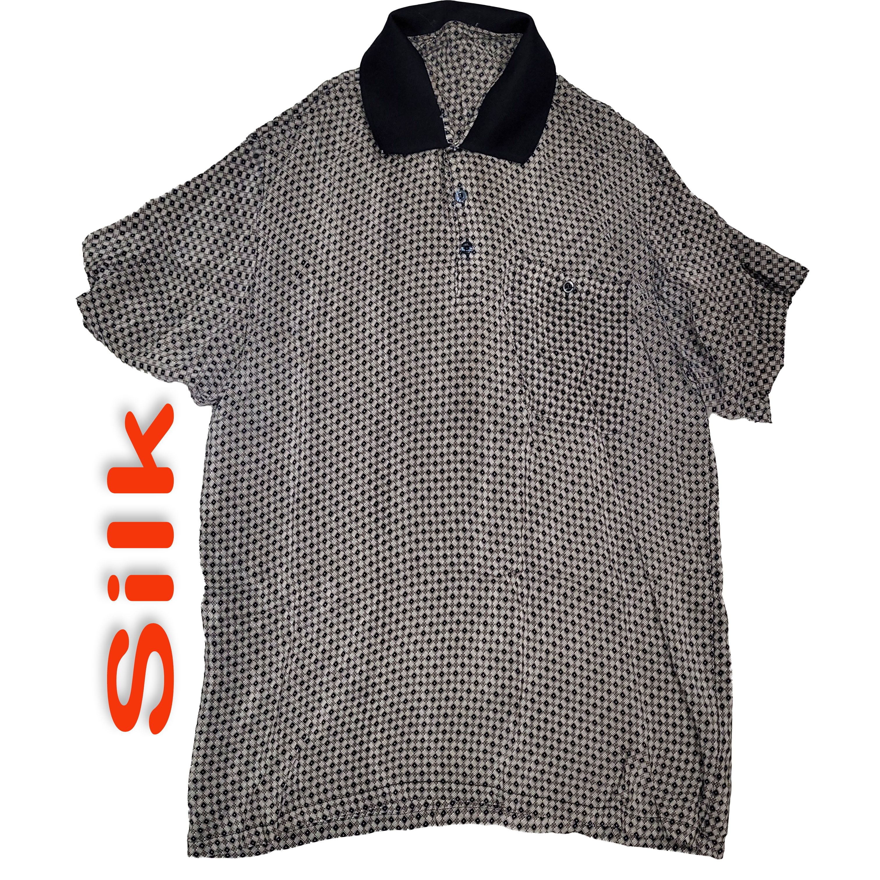 Other Men's 100% Silk Size L Short Sleeve Top Polo Shirt SEK453 Size US L / EU 52-54 / 3 - 1 Thumbnail