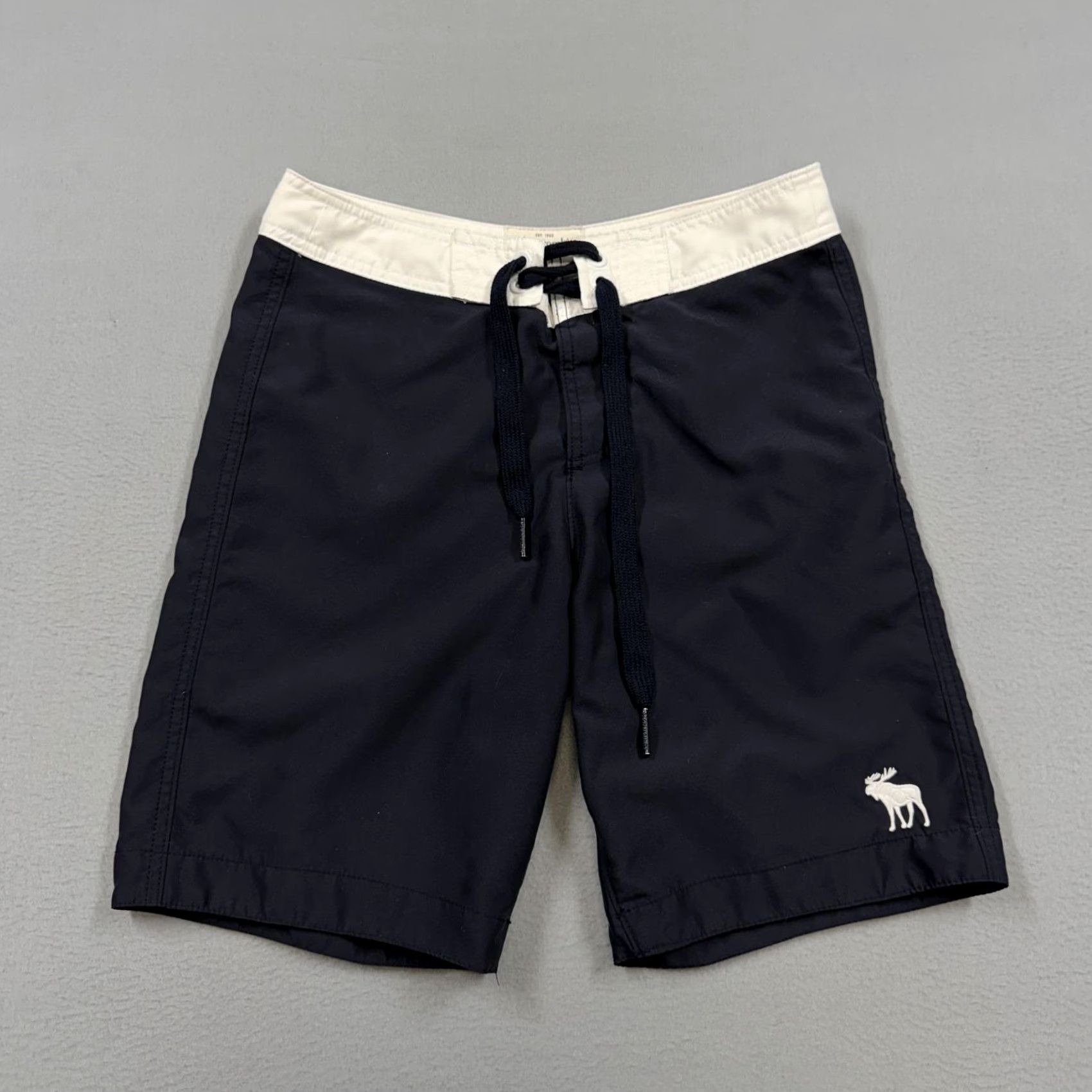 Abercrombie & Fitch Abercrombie & Fitch Shorts Mens Small Navy Board Shorts Drawstring Back Pocket Colorblock Beach Summer Mens S Navy Board Shorts Size US 29 - 2 Thumbnail
