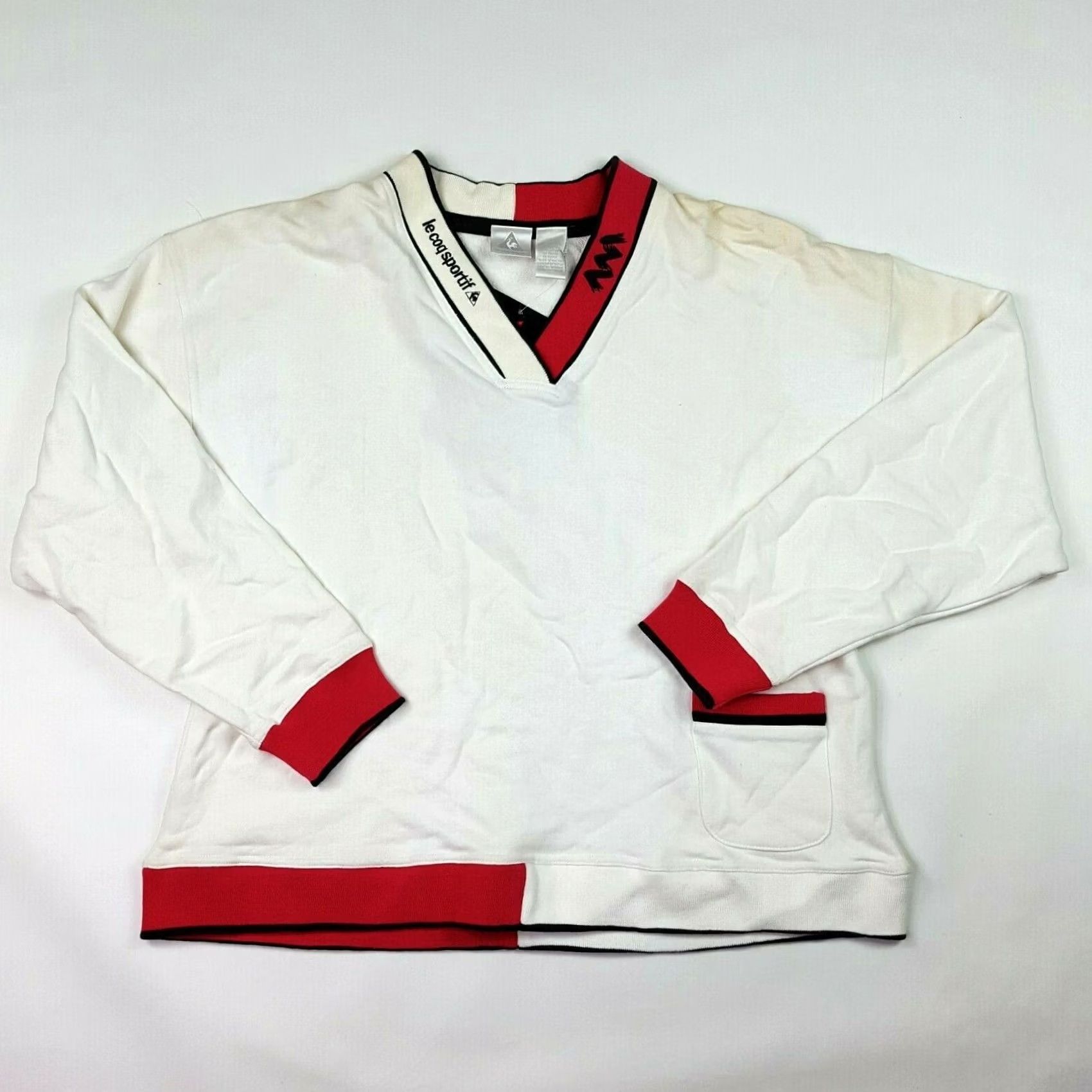 Le Coq Sportif VINTAGE Le Coq Sportif Mens Pullover Sweatshirt M White 80s 90s College Tennis Golf Retro Graphic Print Size US M / EU 48-50 / 2 - 2 Thumbnail