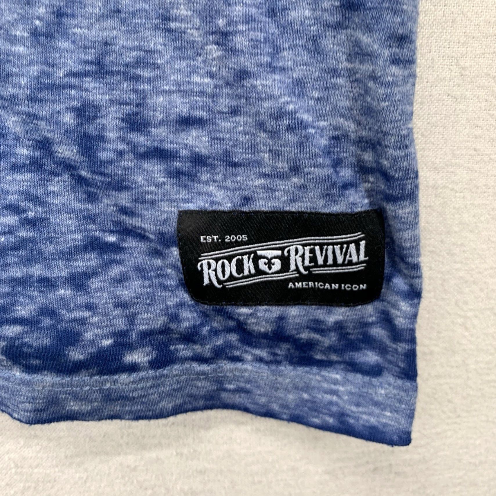 Vintage Rock Revival Mens T Shirt Large Light Blue Washed Out Double Sided SUPER THIN Size US L / EU 52-54 / 3 - 6 Thumbnail