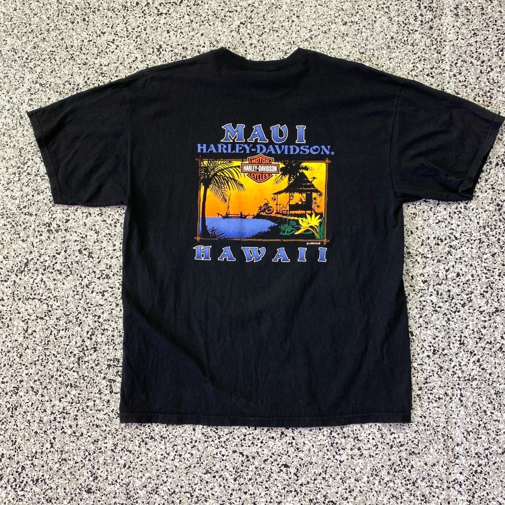 Harley Davidson VINTAGE Harley-Davidson Maui Hawaii 1999 Black T Shirt Black Mens XL Size 90s Biker Motorcycle Double-Sided Crew Neck Short Sleeve Cotton T-Shirt Size US XL / EU 56 / 4 - 3 Thumbnail