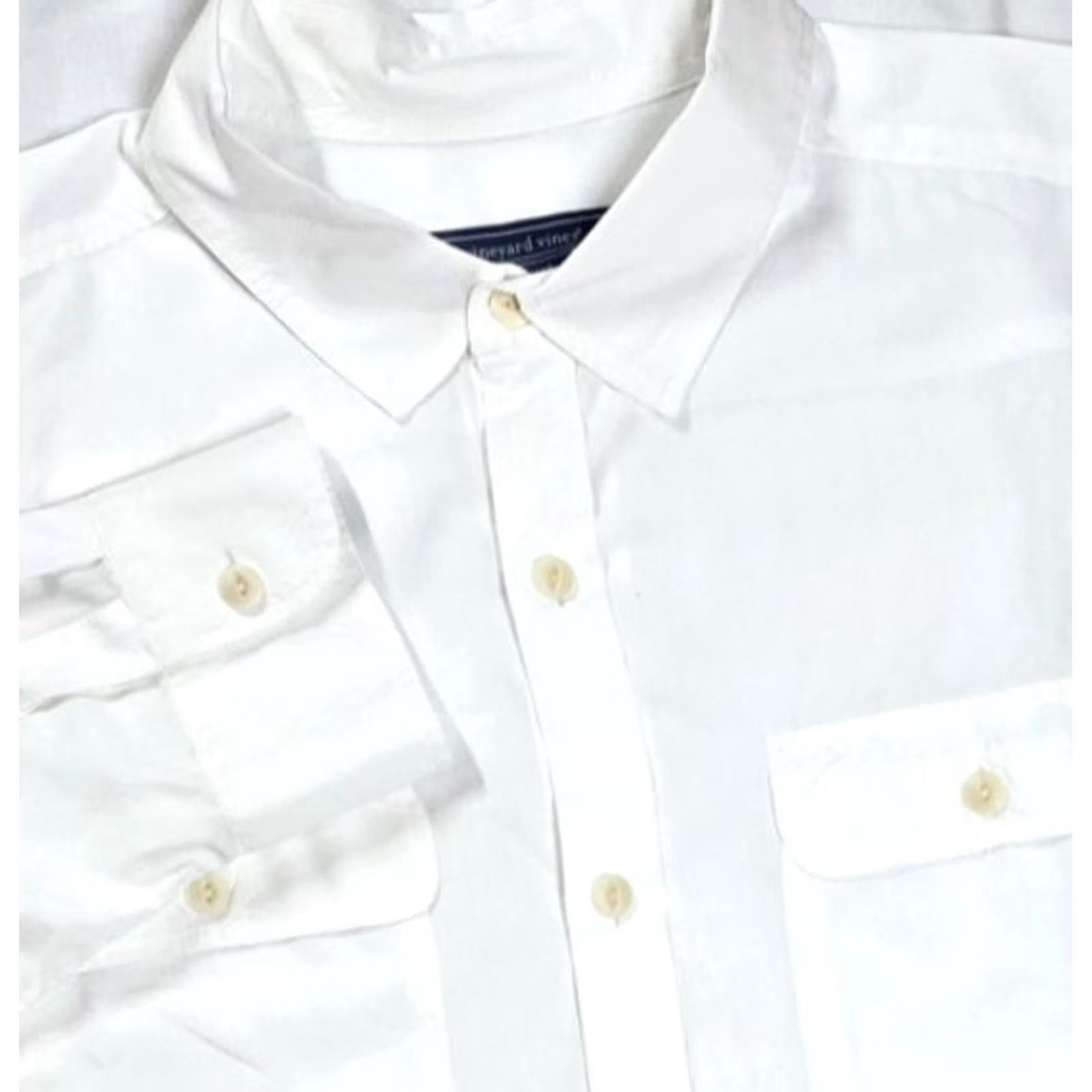 Vineyard Vines Vineyard Vines Button Up Shirt Men XL White Stretch Long Sleeve Modal Blend Size US XL / EU 56 / 4 - 2 Thumbnail