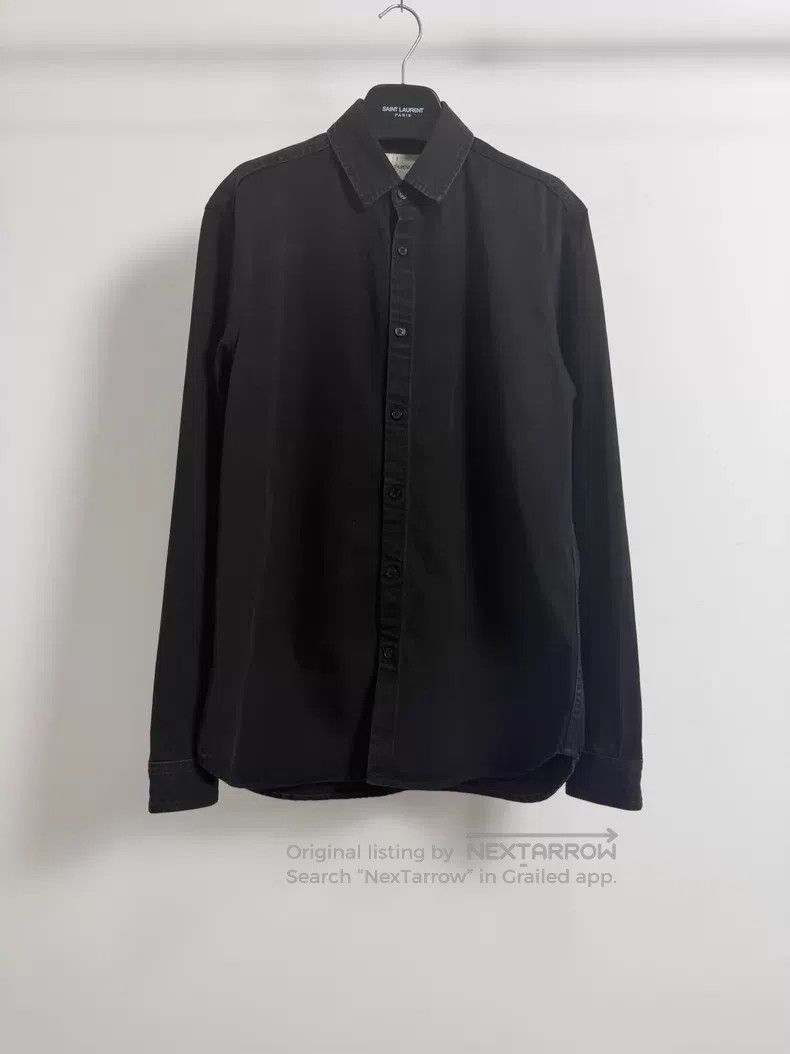 Saint Laurent Paris Saint Laurent Paris Embroidered Logo Washed Dark Grey Deni Size US XS / EU 42 / 0 - 1 Thumbnail