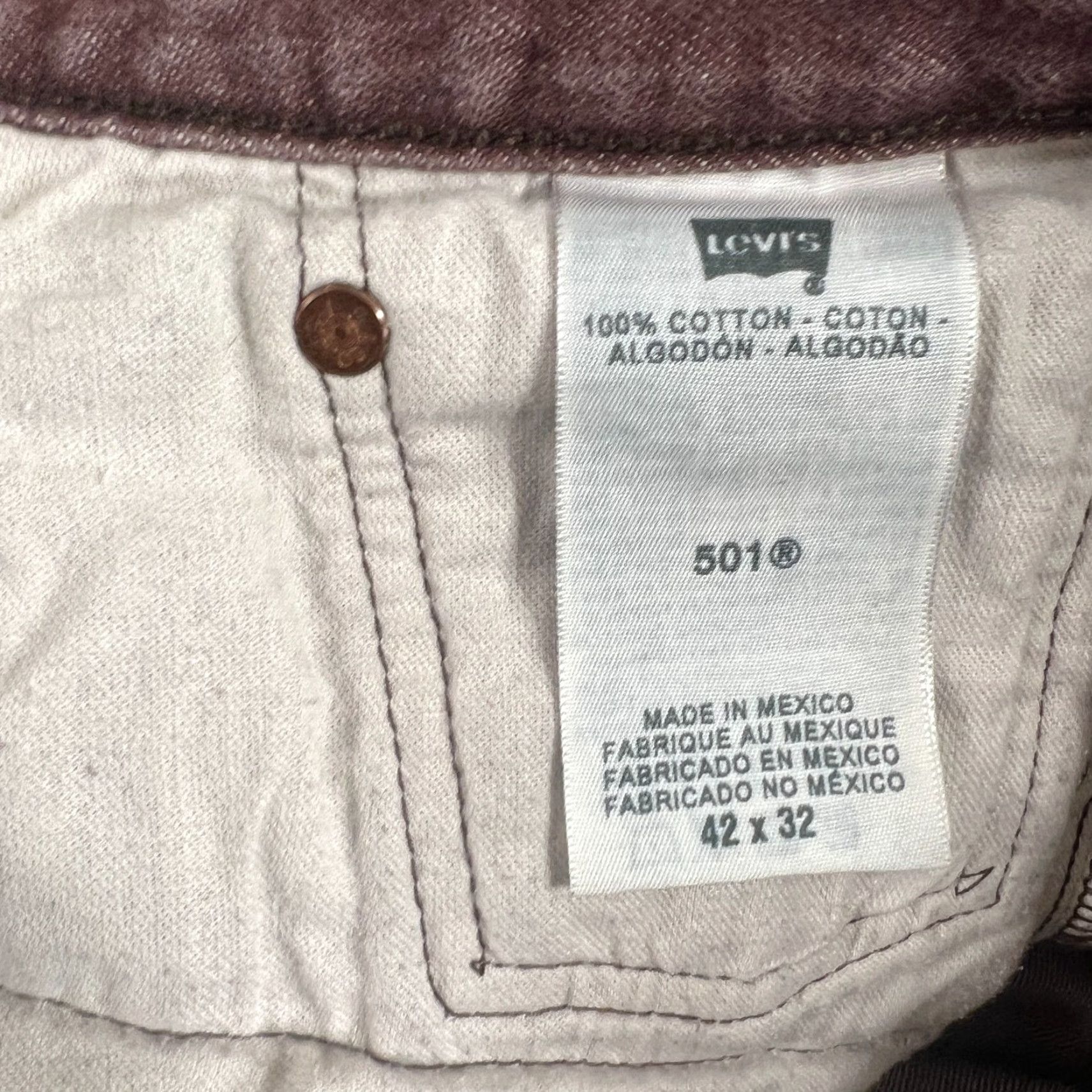 Levi's VINTAGE Levi's 501XX Jeans Mens 42x32 Brown Denim Straight 5-Pocket Regular Fit Cowboy Theme Mens Size US 42 / EU 58 - 7 Thumbnail