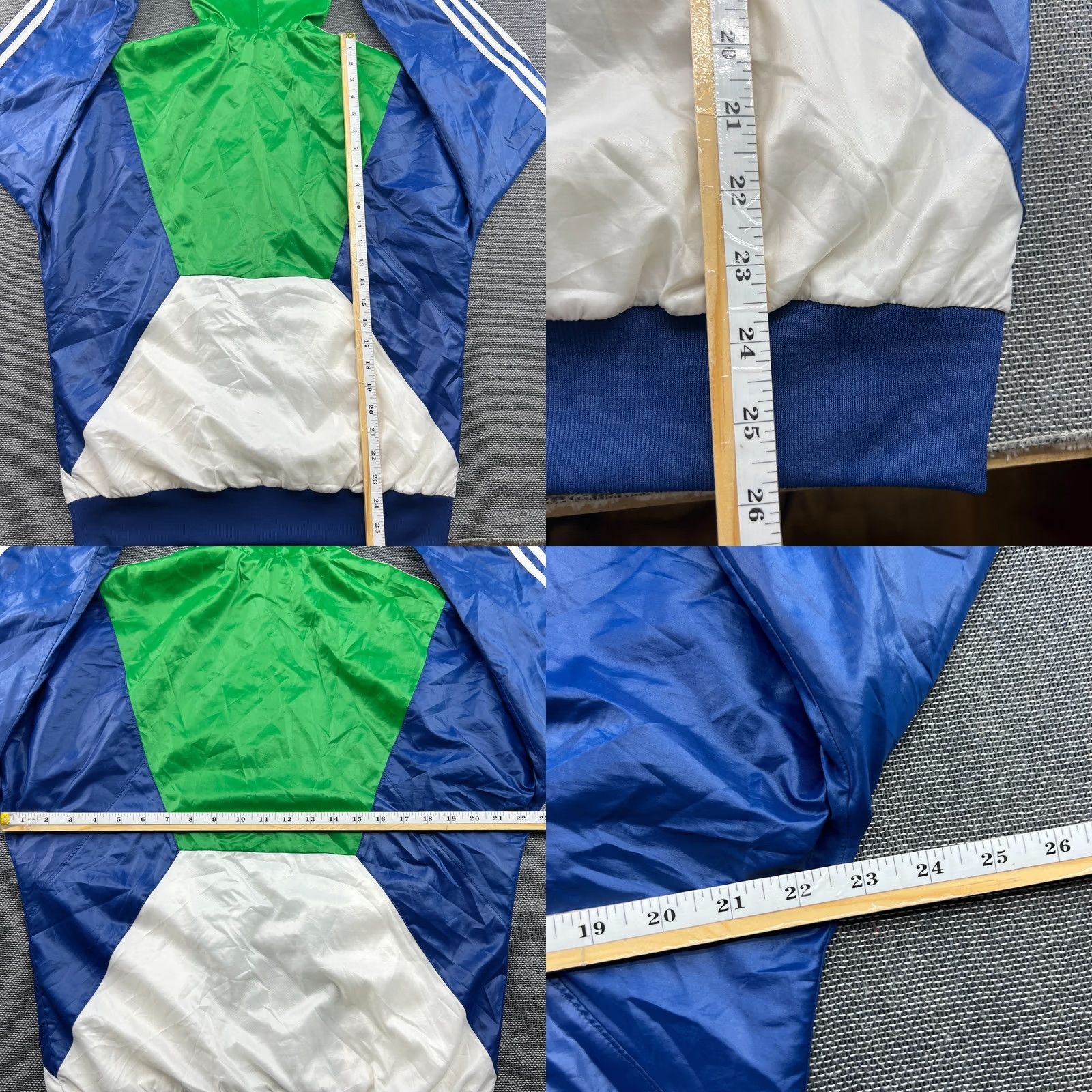Nike Nike 2009 Multicolor Windbreaker Jacket Full Zip Green Blue White Pocket Trefoil Mens S Size US S / EU 44-46 / 1 - 9 Thumbnail