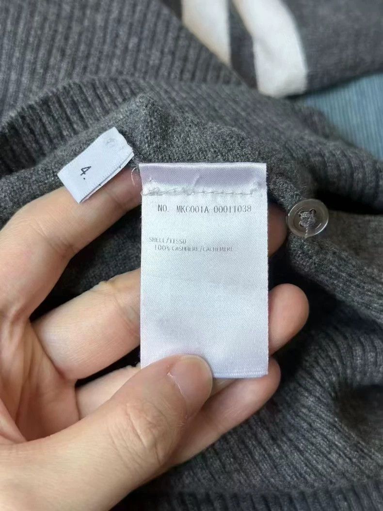 Thom Browne Thom Browne Medium gray cashmere cardigan jacket 2505-Nexta Size US XL / EU 56 / 4 - 4 Thumbnail