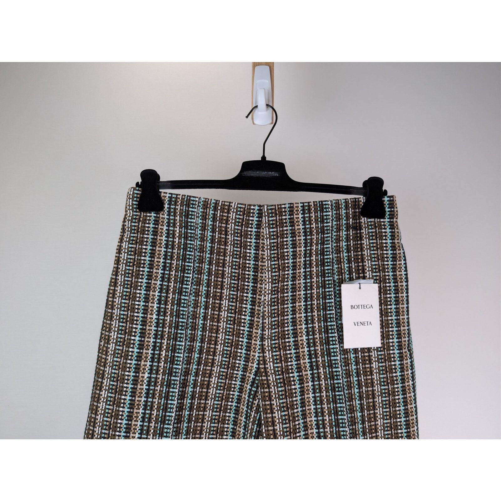 Bottega Veneta o1rshd1 Cotton Check Tailored Trousers Pants in Multicolor Size US 34 / EU 50 - 4 Thumbnail