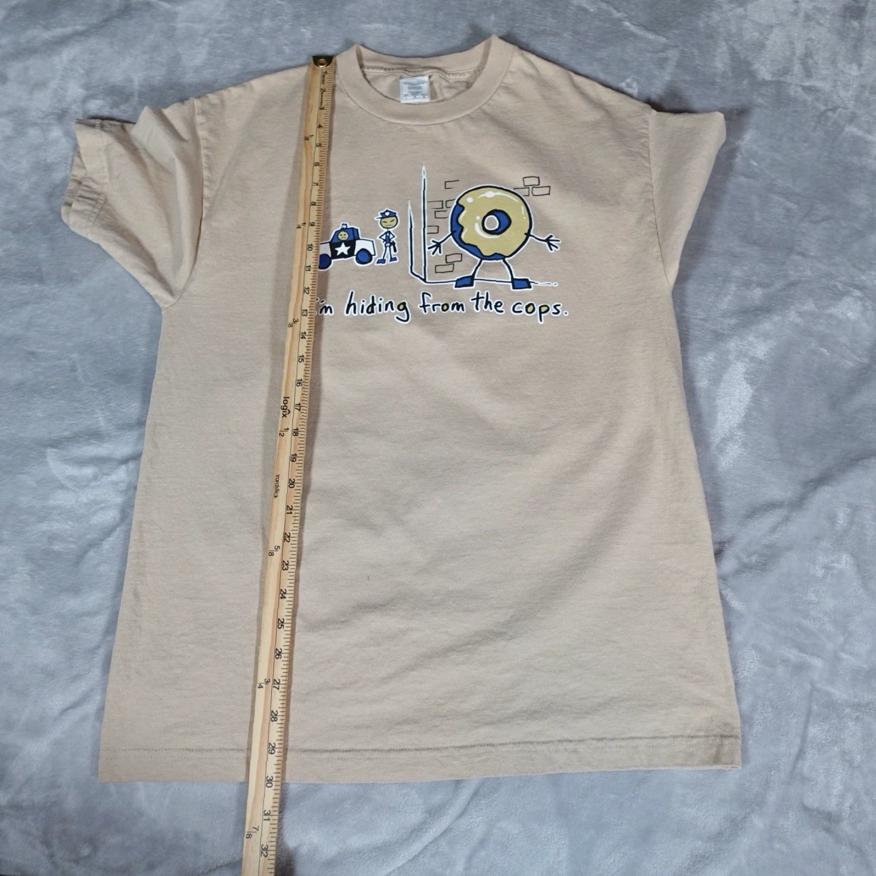 Vintage VINTAGE Funny Graphic Print T Shirt Mens Large Brown Slim Fit Y2K Mens Size US L / EU 52-54 / 3 - 7 Thumbnail