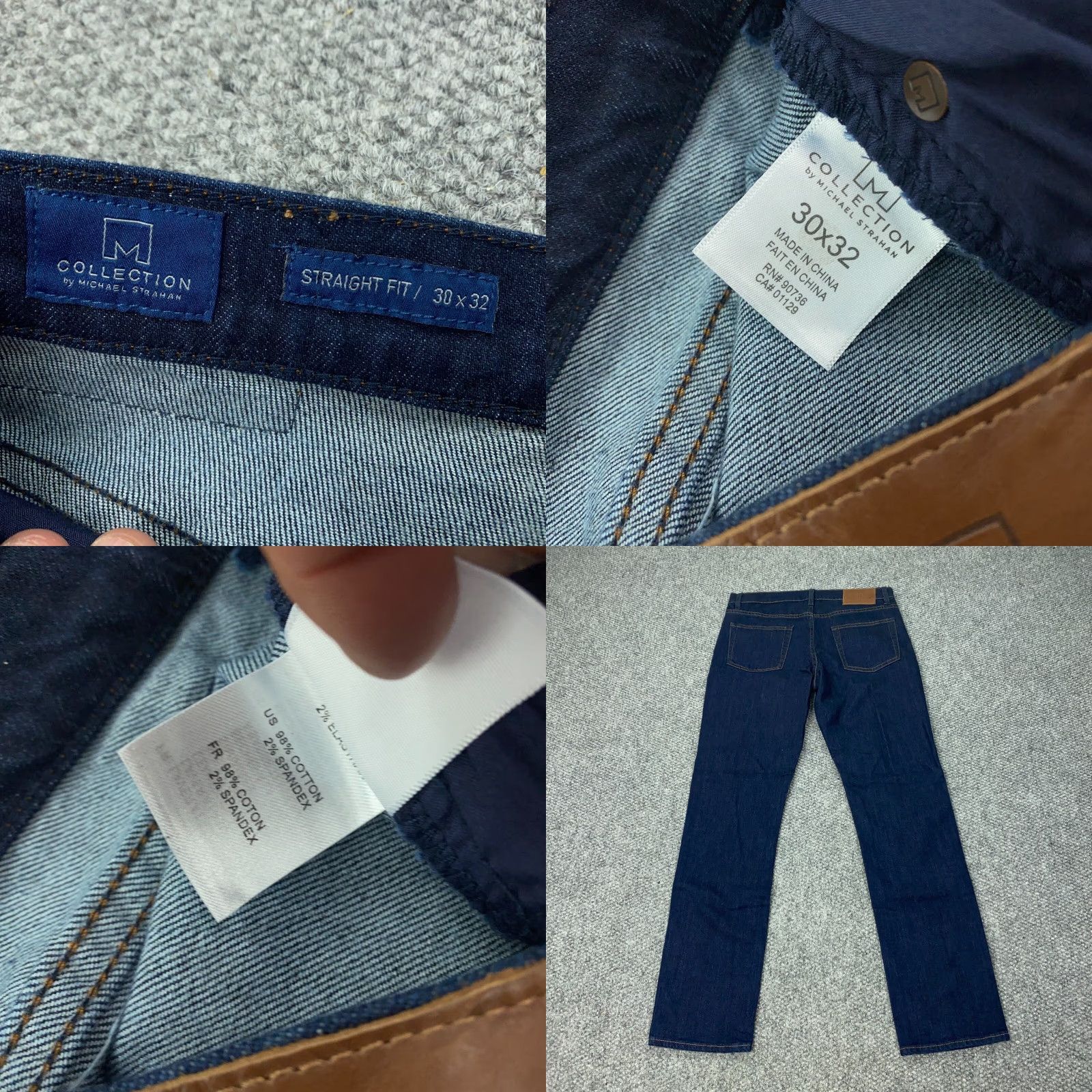 Vintage M Collection Michael Strahan Jeans Mens Blue 30x32 Straight Fit Stretch Denim 5-Pocket Design Regular Size US 32 / EU 48 - 8 Thumbnail