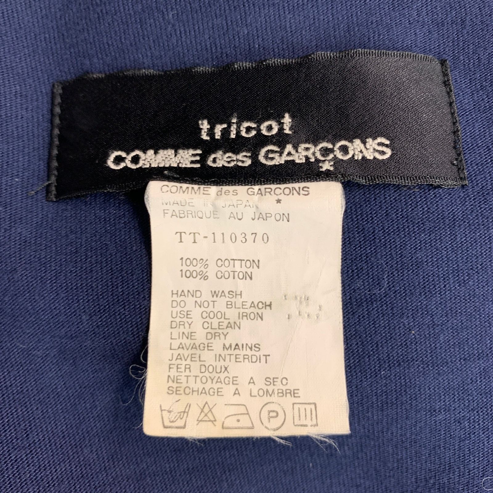 Comme des Garcons COMME des GARCONS Size S Navy Cotton Knit Buttoned Cardigan Size S / US 4 / IT 40 - 4 Thumbnail