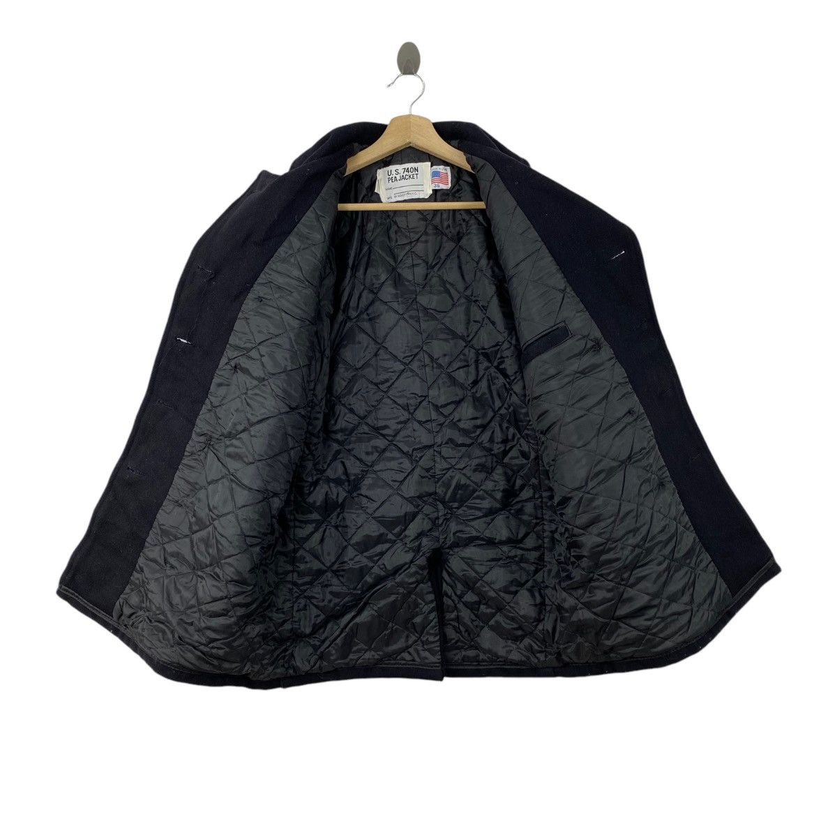 Schott Vintage 80s Vintage SCHOTT USA 740N Black Pea Coat Jacket Size US M / EU 48-50 / 2 - 4 Thumbnail