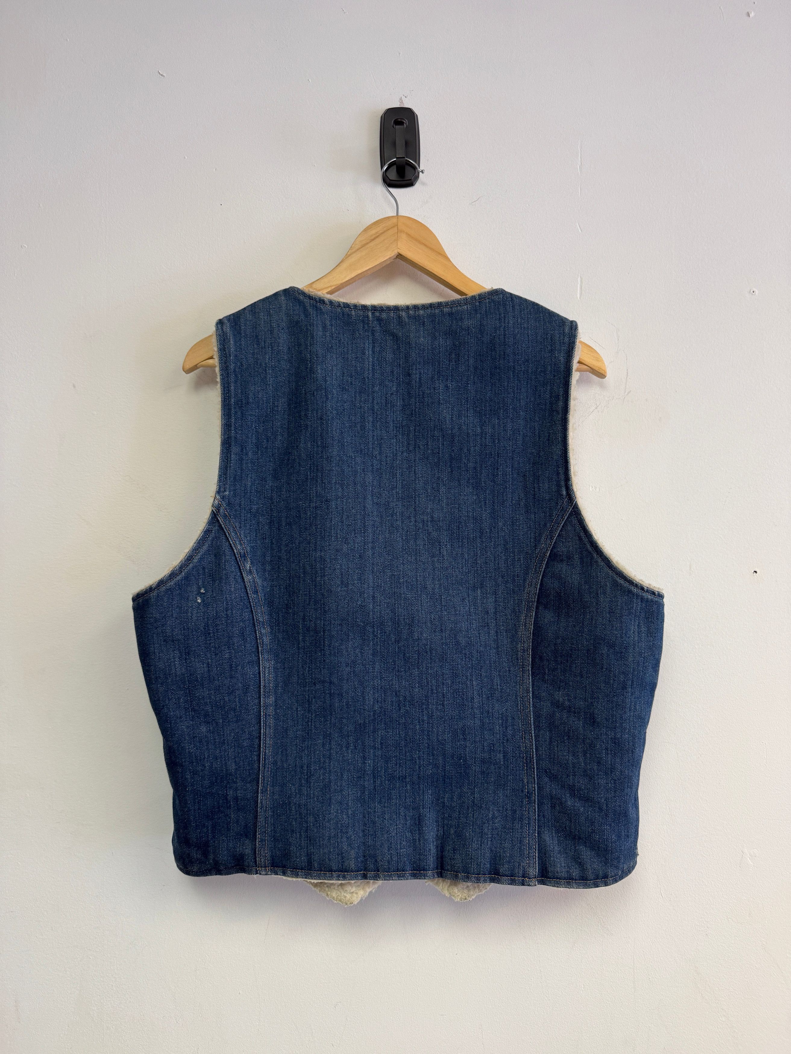 Vintage 70s Denim Sherpa lined vest Size US L / EU 52-54 / 3 - 2 Thumbnail