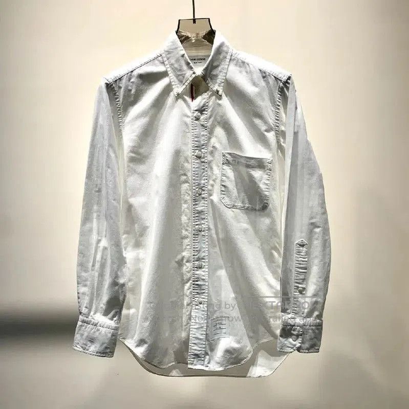 Thom Browne Thom Browne Classic White Cotton Dress Shirt . Size US M / EU 48-50 / 2 - 1 Thumbnail