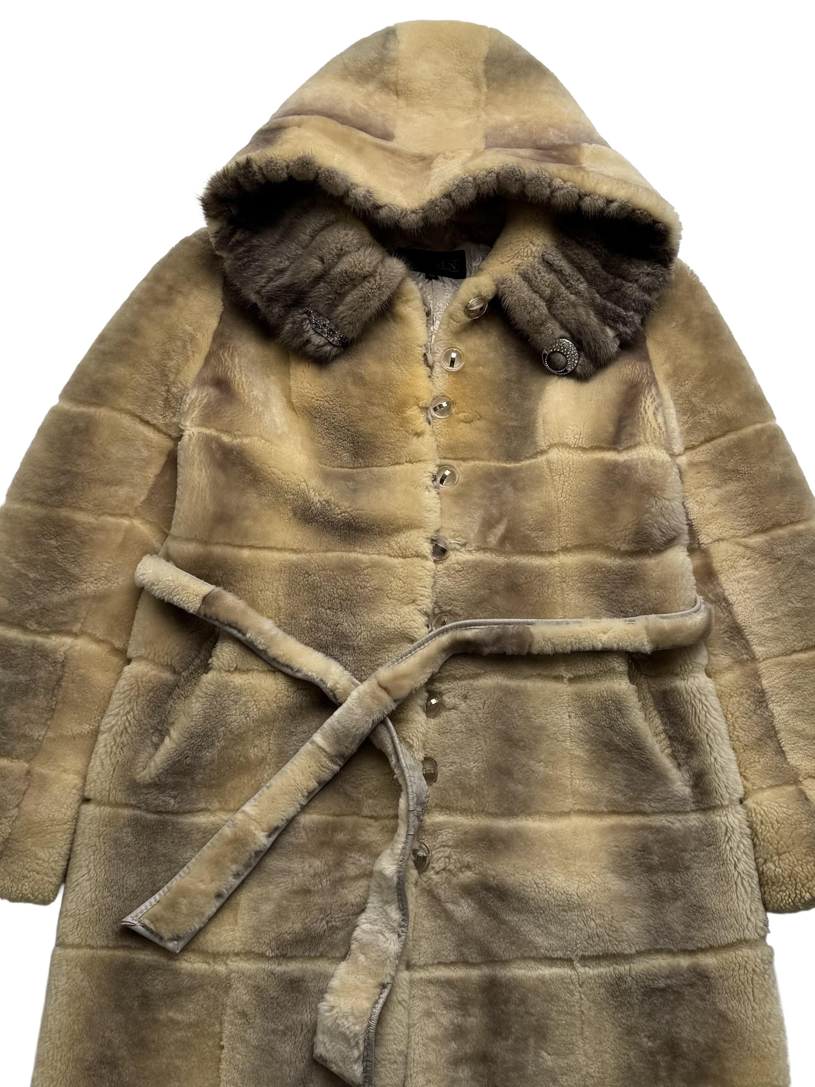 Vintage Vintage Real Sheepskin Hooded Coat Size L / US 10 / IT 46 - 7 Thumbnail