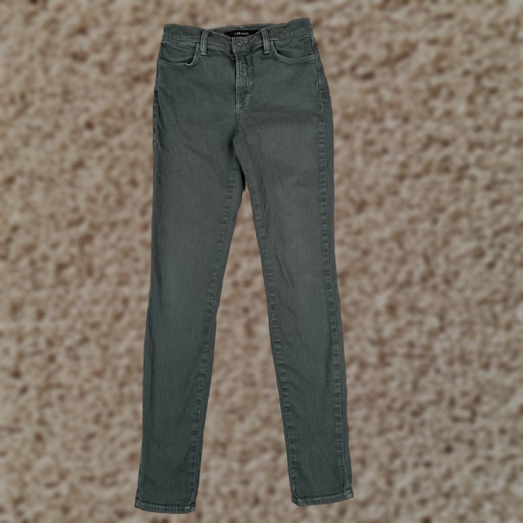 J Brand JBrand Jeans Womnens 25 Gray Green Denim Skinny Cotton Blend Mid Rise 25x29 Size 42" / US 20 - 1 Thumbnail