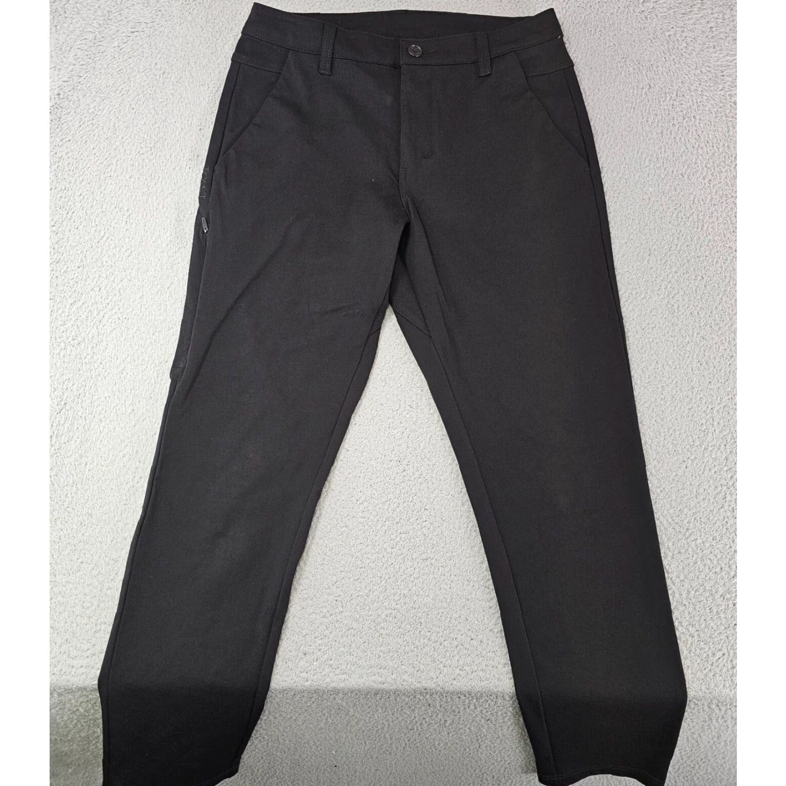 Vintage BYLT Slim Fit Everyday Pant 2.0 Mens 31x28 Black Chino Stretch Waist Elastic Front Flat Pockets Size US 31 - 2 Thumbnail