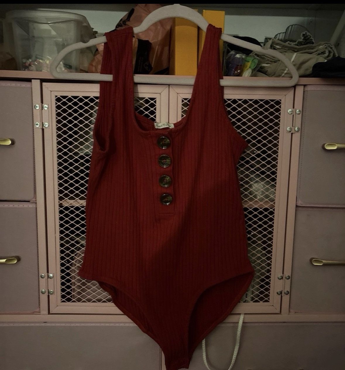 Other Red Ribbed Bodysuit (Size Extra Large) Size XL / US 12-14 / IT 48-50 - 1 Preview
