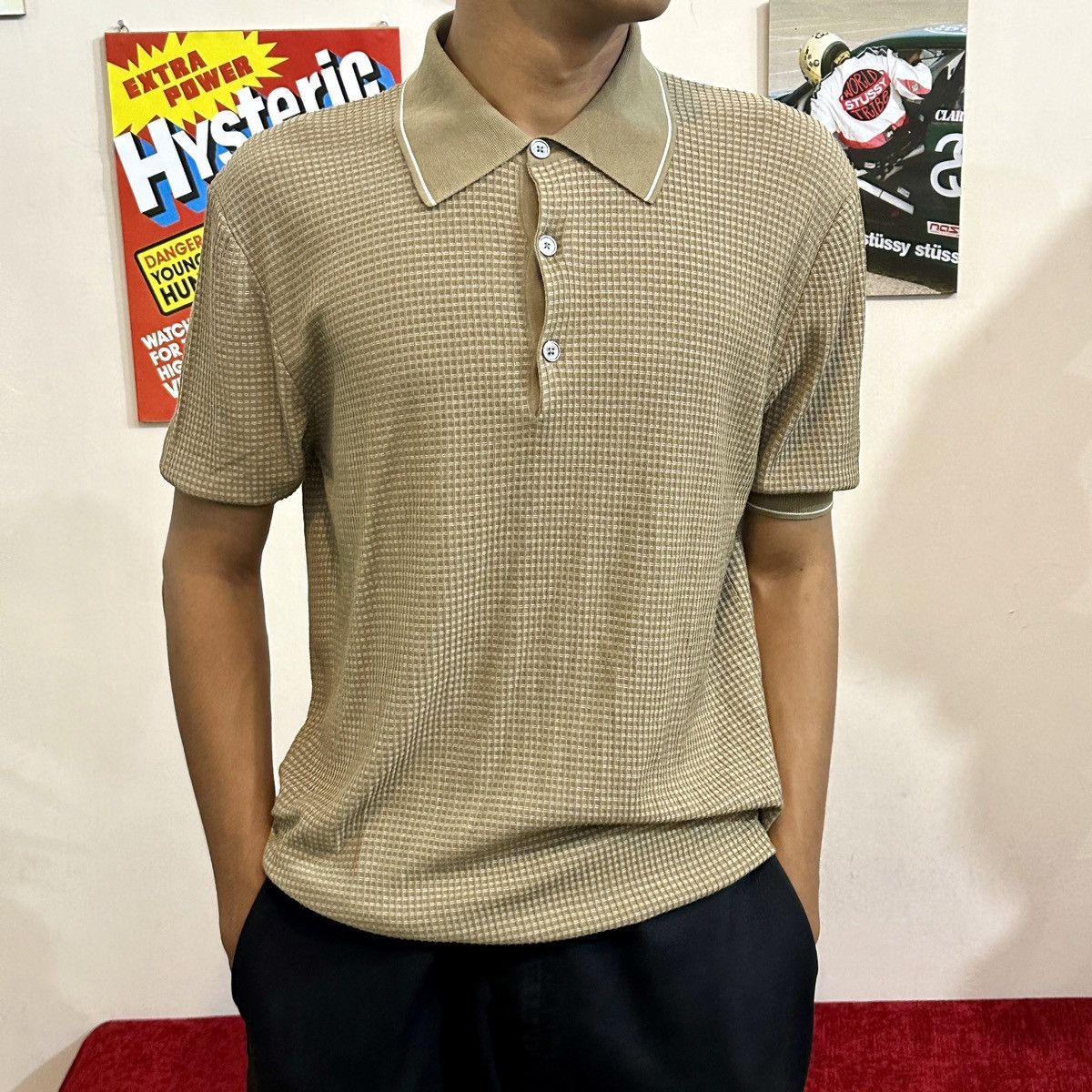 HERMES ポロシャツ　polo shirts 70s 80s 90s 90s Vintage Hermes Short Sleeve Knitted Polo Shirt