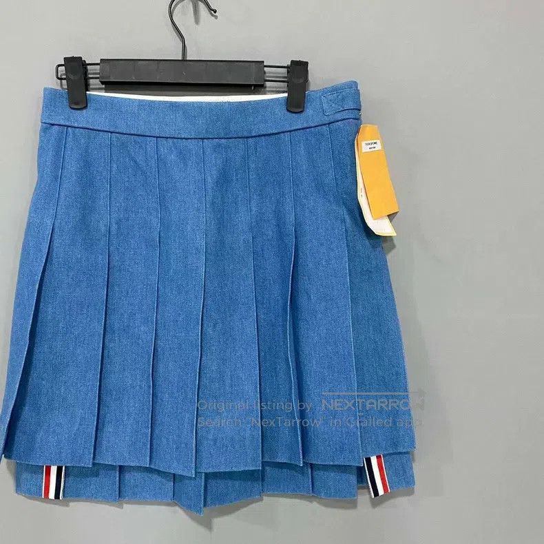 Thom Browne Thom Browne Classic denim pleated skirt Size 26" / US 2 / IT 38 - 1 Thumbnail