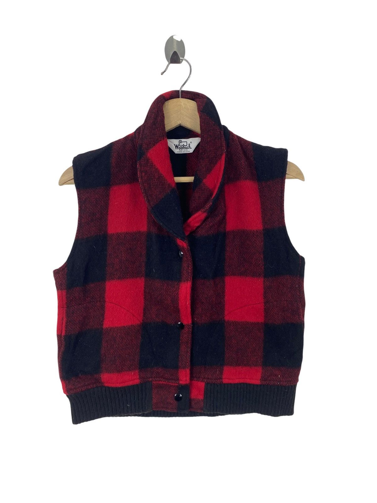 Woolrich Woolen Mills Vintage WOOLRICH BUFFALO Plaid Vest Jacket Check Outdoor Size S / US 4 / IT 40 - 3 Thumbnail
