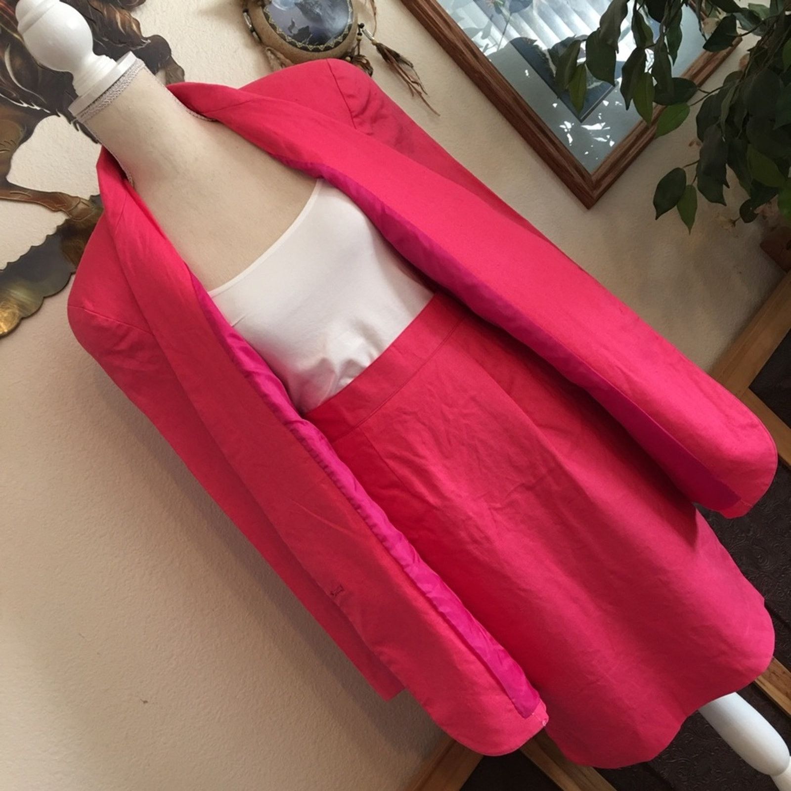 Vintage Vintage 90s K.M. International pink skirt set suit Size M / US 6-8 / IT 42-44 - 2 Thumbnail