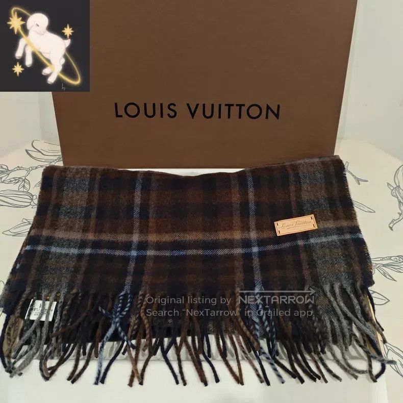 Louis Vuitton Louis Vuitton Scottish dark brown checked fringed scarf Size ONE SIZE - 1 Thumbnail