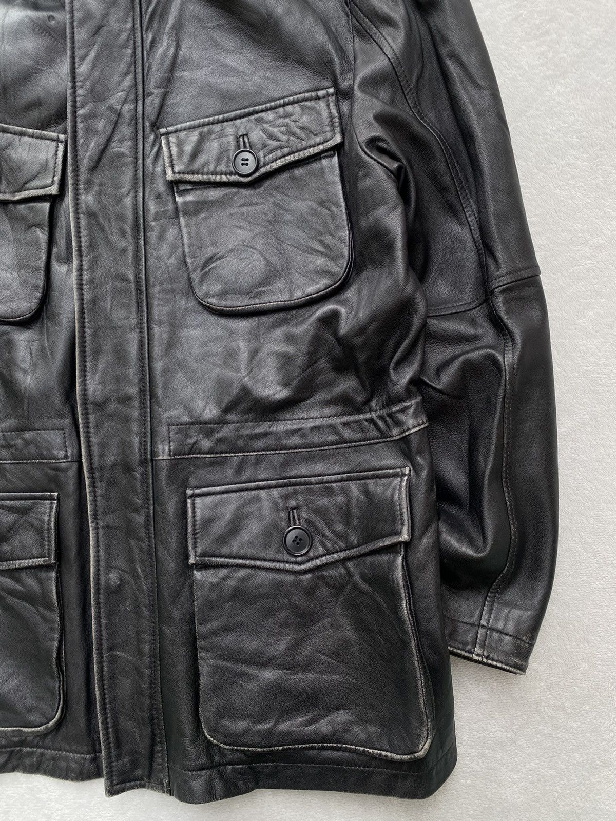 Japanese Brand 90s- Gotairiku- Onward Kashiyama- Utility Leather Jacket Size US M / EU 48-50 / 2 - 4 Thumbnail