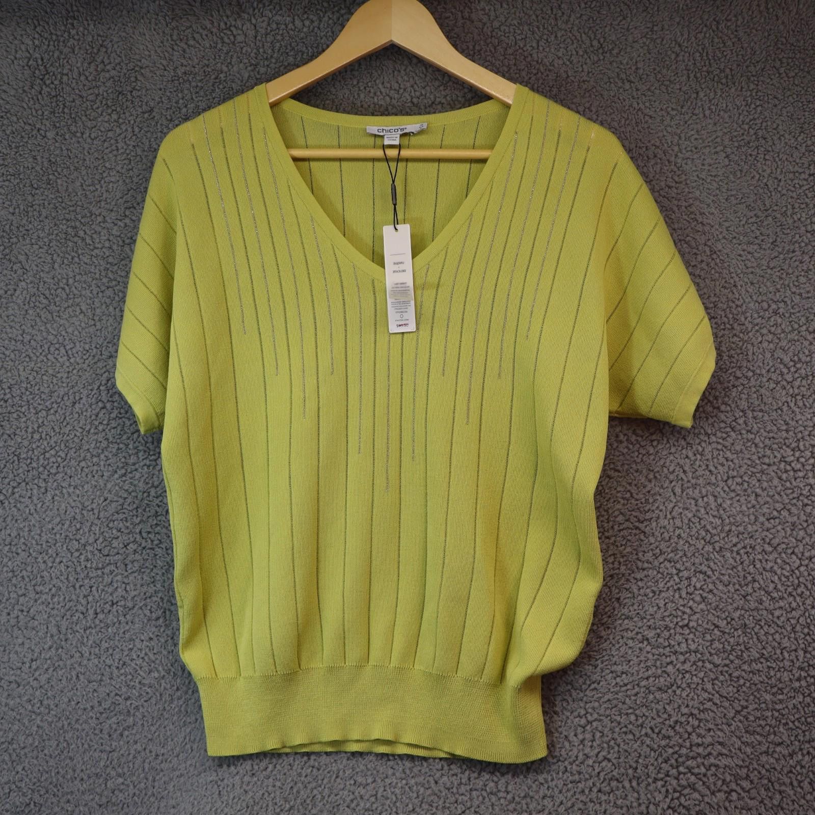 Chicos Chicos Womens Sz 0 Top New gorgeous Green with Rhinestones Size XS / US 0-2 / IT 36-38 - 1 Thumbnail