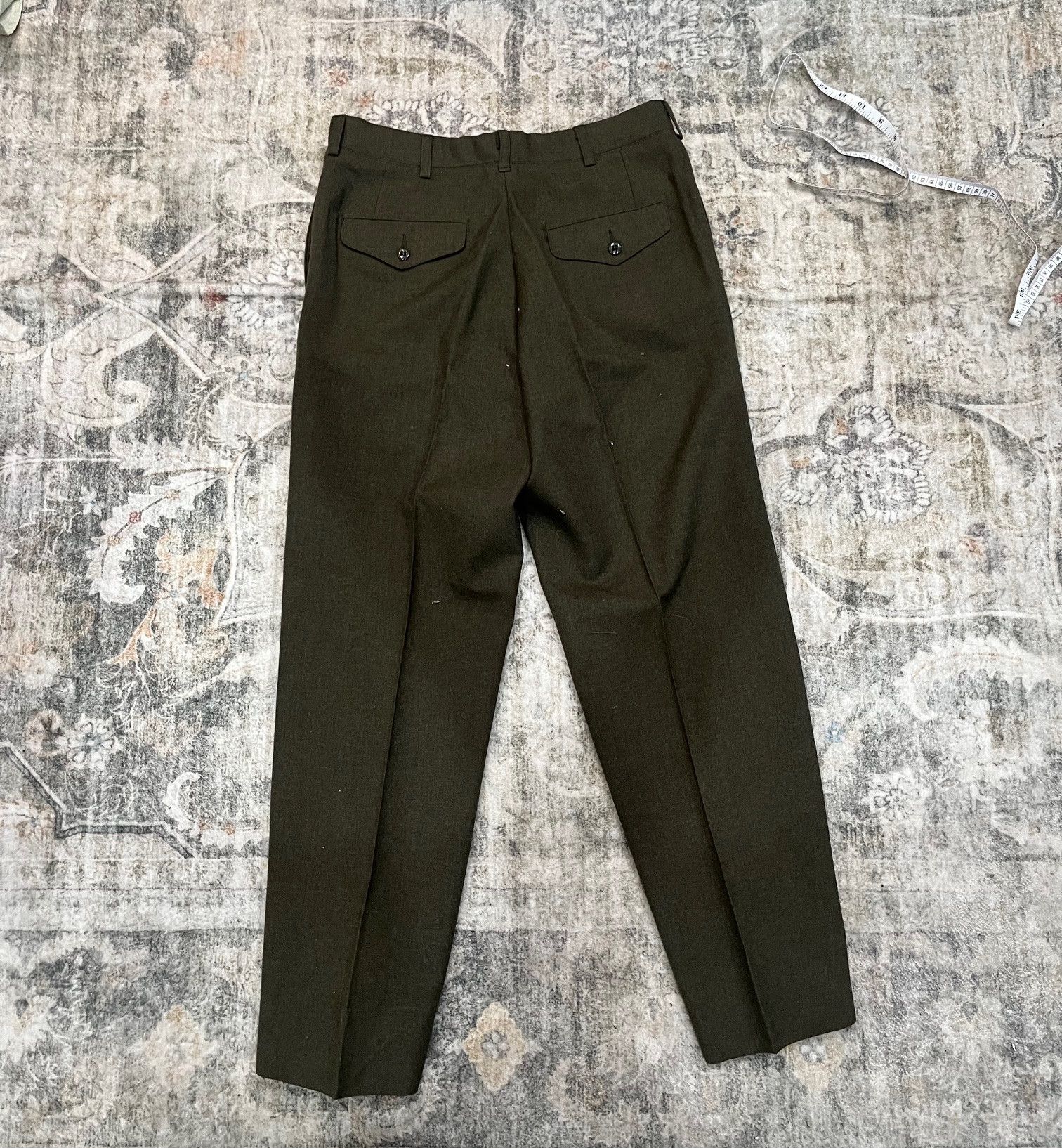 Vintage Vintage Military Wool-Serge Trousers Green #2234 – Size 31S Size US 31 - 4 Thumbnail