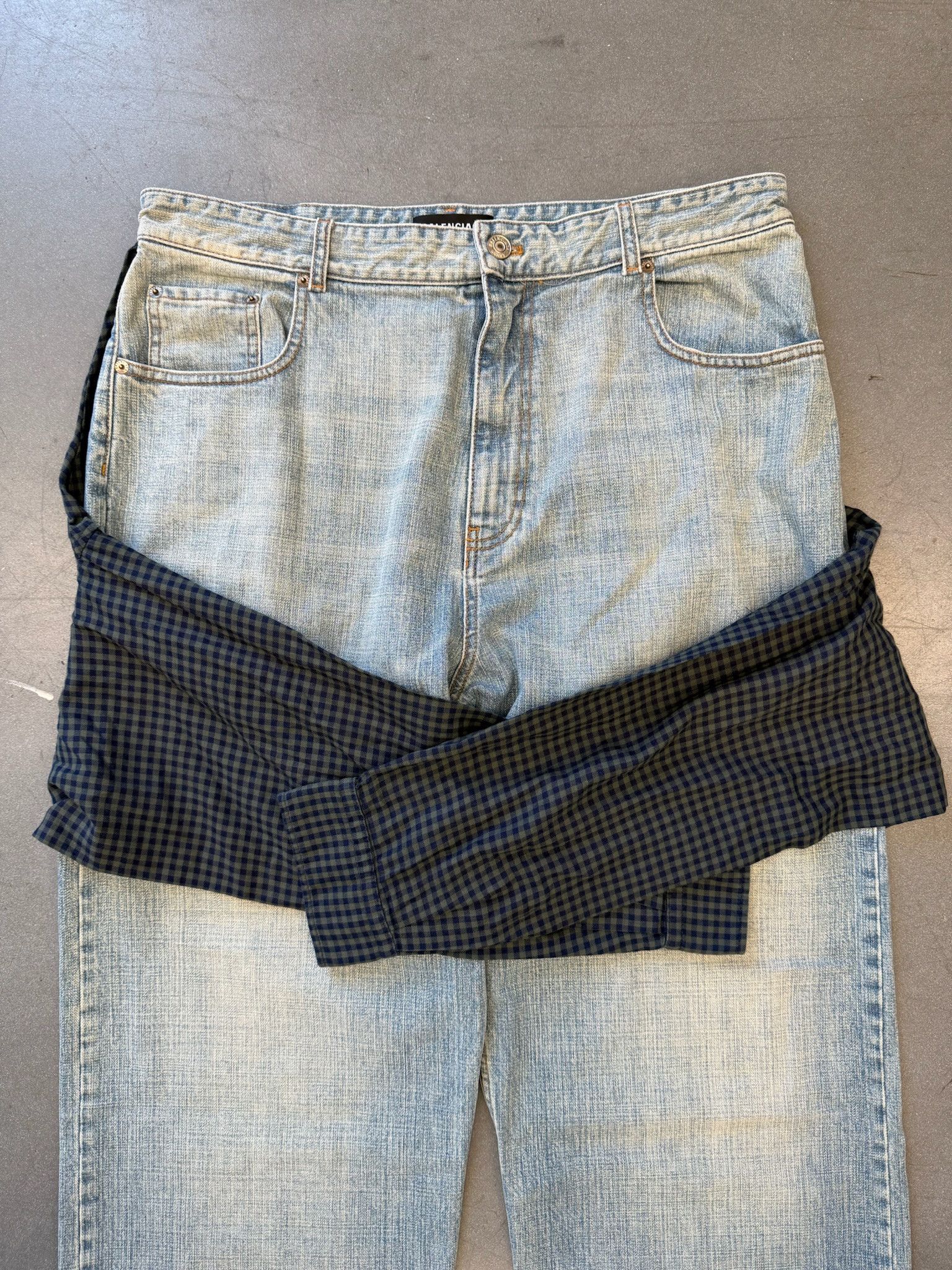 Balenciaga SS21 Balenciaga Hybrid Flannel Shirt Denim Jeans Size US 36 / EU 52 - 7 Thumbnail