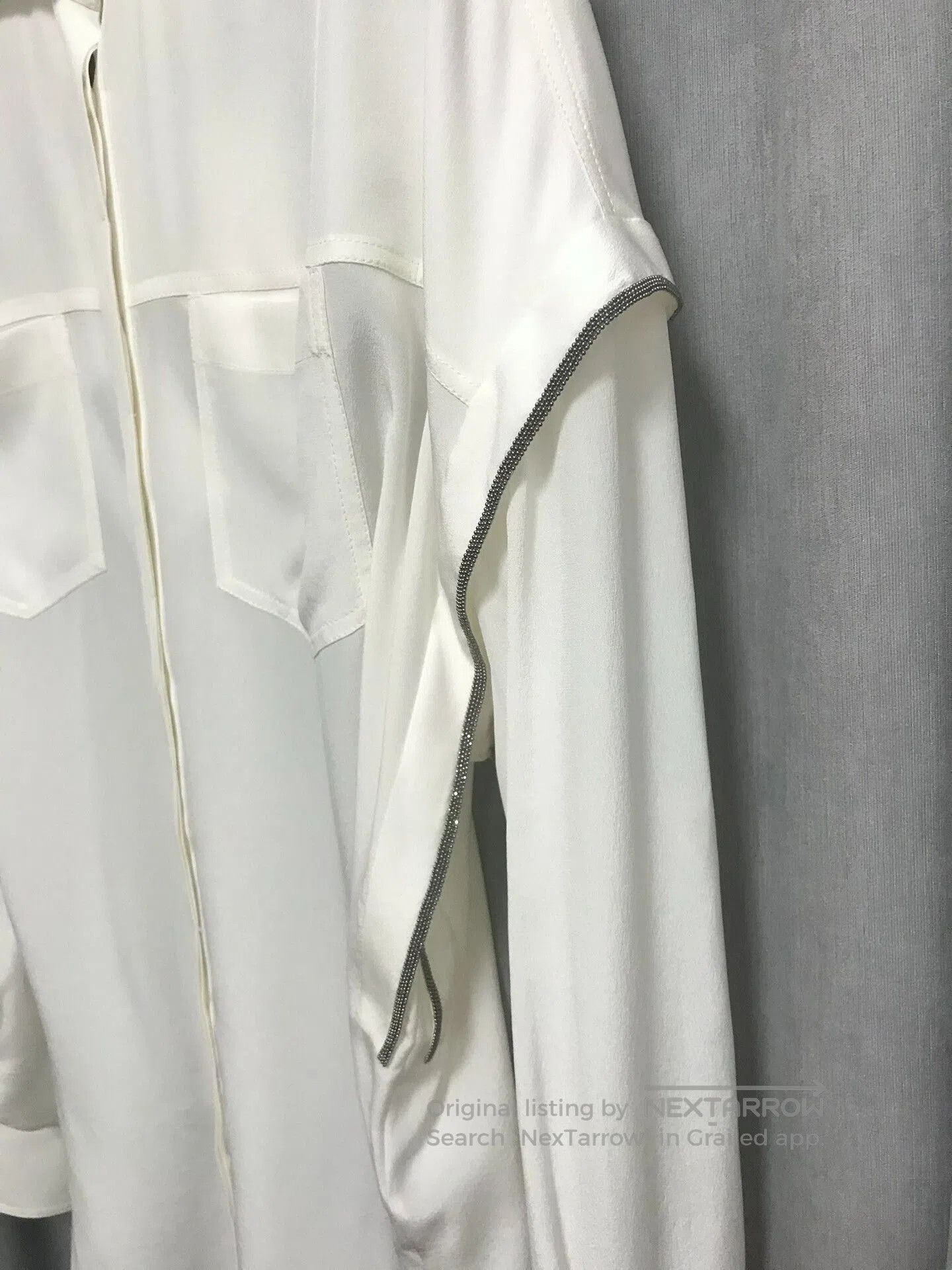 Brunello Cucinelli Brunello Cucinelli Silk Beaded Batwing Shirt. Size US M / EU 48-50 / 2 - 3 Thumbnail