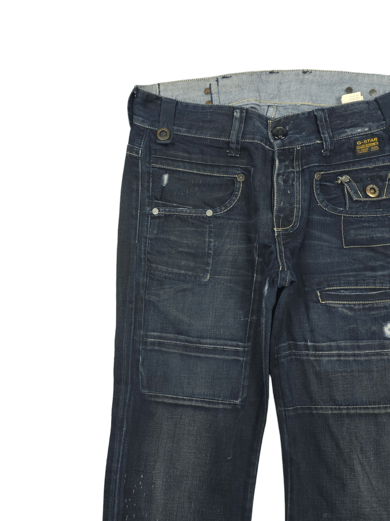 G-Star × Japanese Brand 💎 Size 32/32 Double Knee Y2K Distressed Denim Jeans Size US 32 / EU 48 - 3 Thumbnail