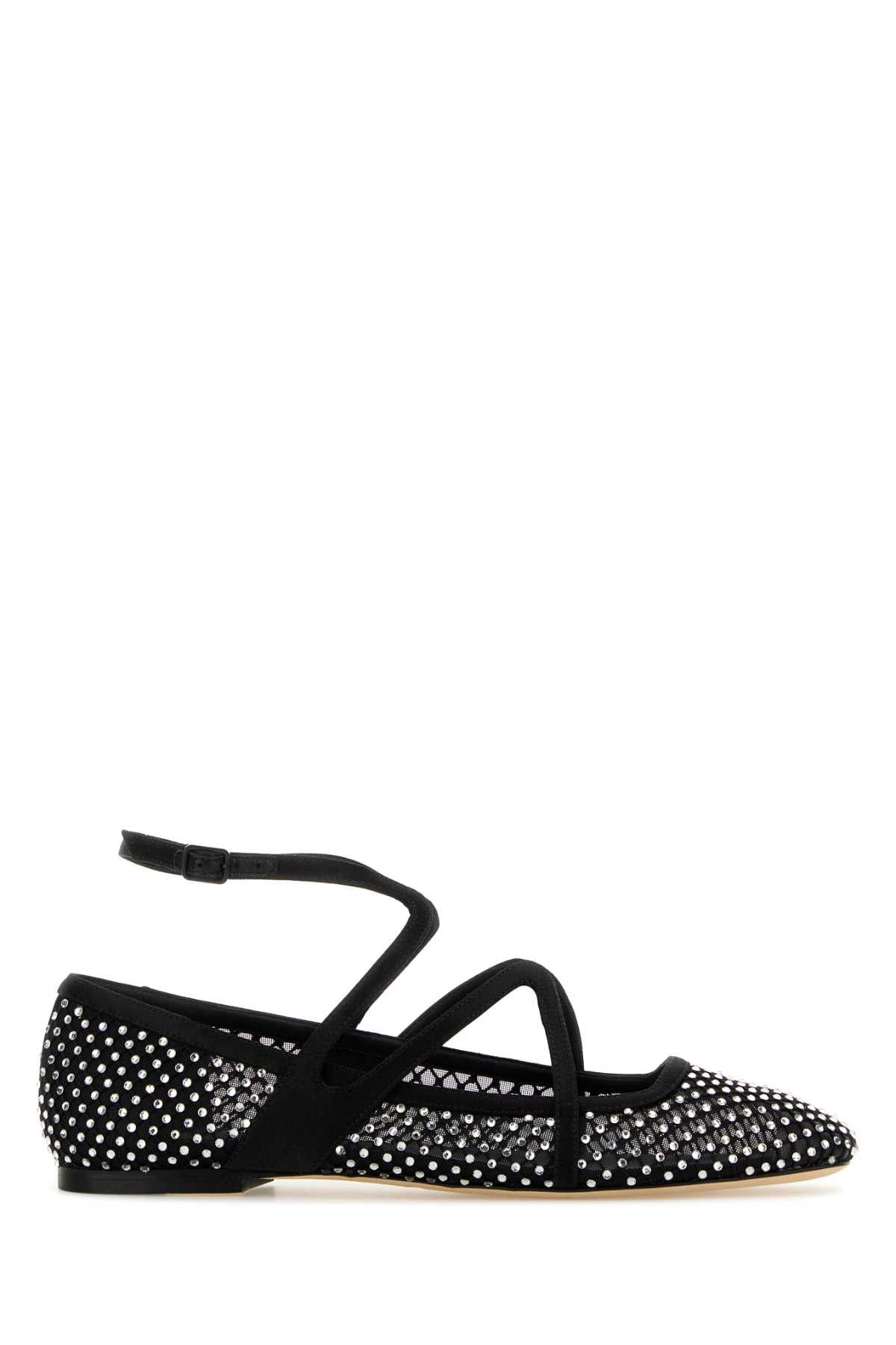 Jimmy Choo Embellished Mesh Astoria Ballerinas Size US 6.5 / IT 36.5 - 1 Thumbnail