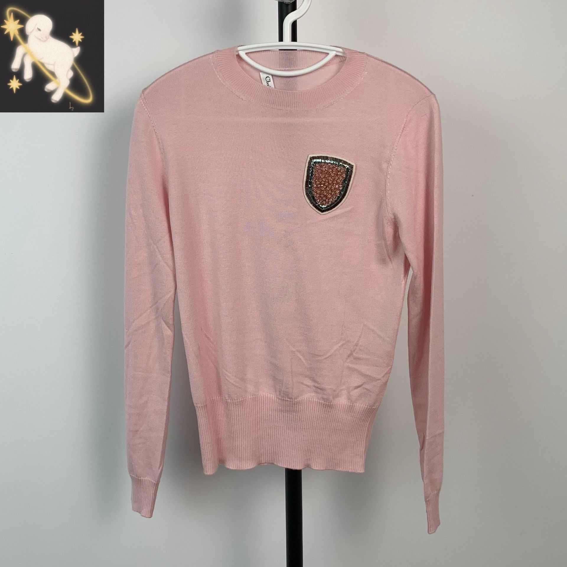Dior Dior Pink Shield Logo Knit Sweater Size S / US 4 / IT 40 - 1 Thumbnail