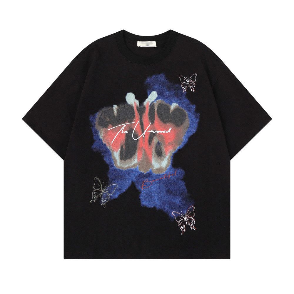 Japanese Brand Men's Loose Casual Butterfly Print T-shirt y2k Size US M / EU 48-50 / 2 - 1 Thumbnail