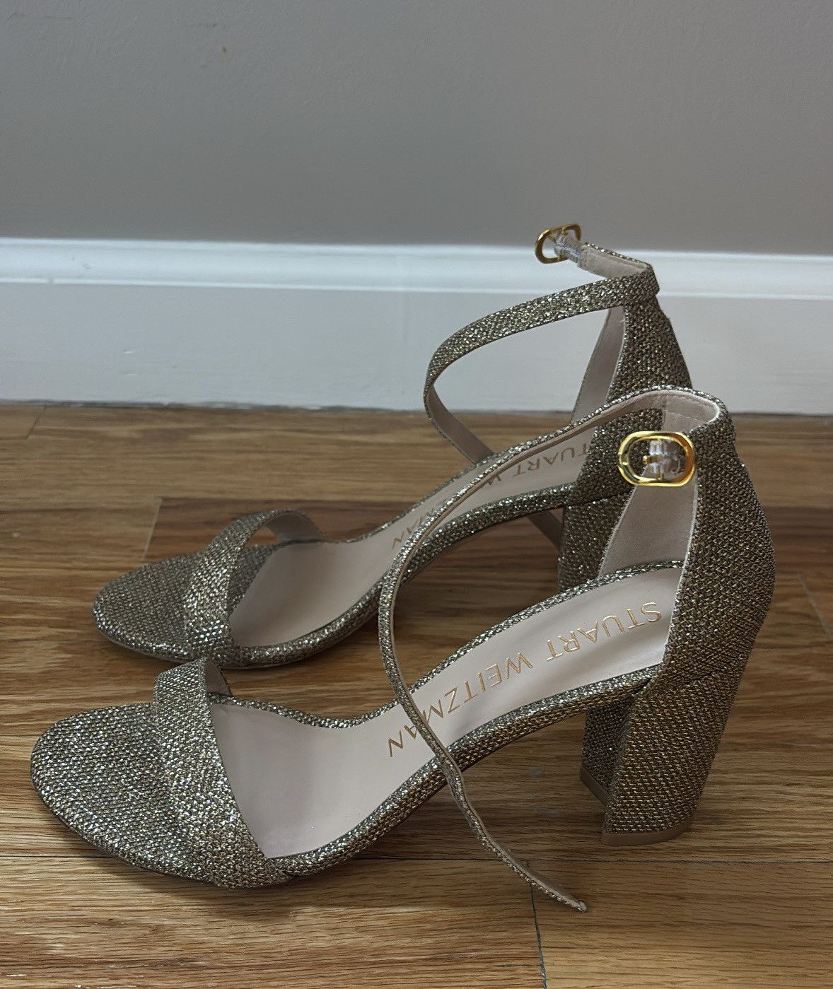 Stuart Weitzman Stuart Weitzman Babette Metallic Ankle-Strap Sandals Size US 6.5 / IT 36.5 - 1 Thumbnail