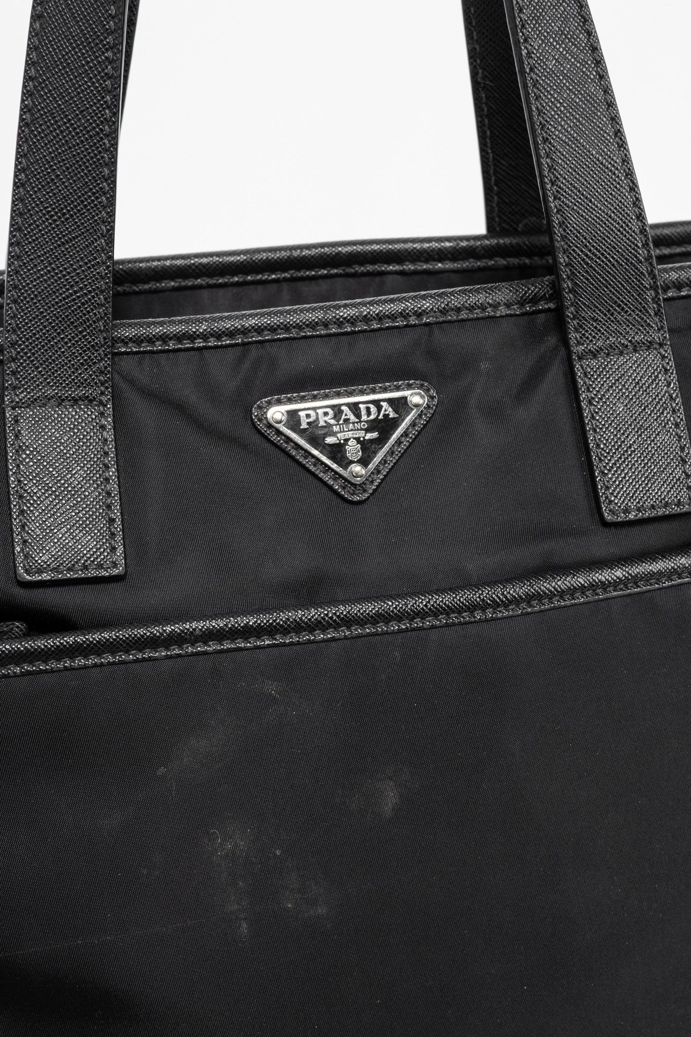 Prada Nero Tessuto & Saffiano-Leather 2-Way Tote