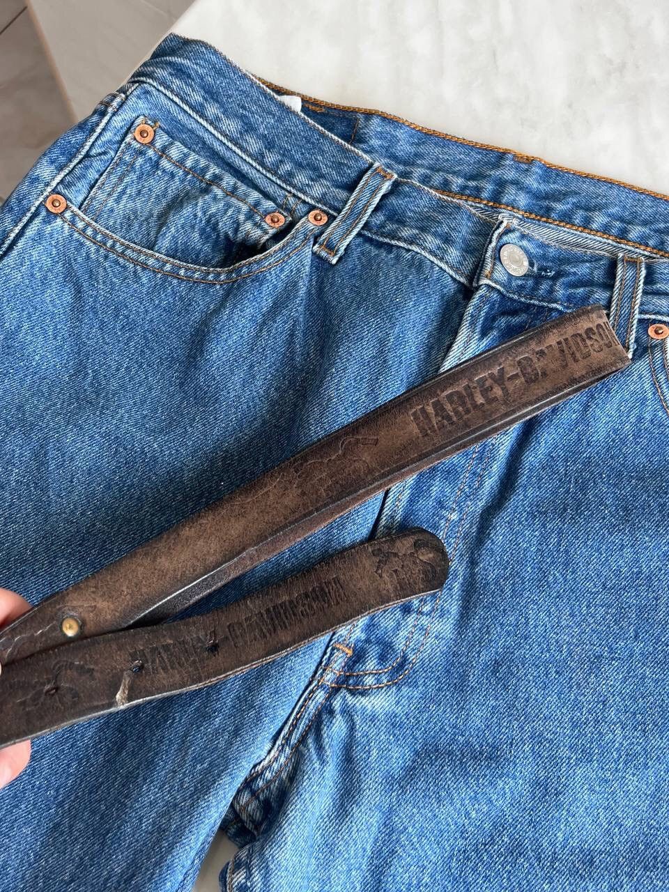 Harley Davidson Harley Davidson Belt 80s 90s Vintage Moto Black Leather Belt Size ONE SIZE - 5 Thumbnail
