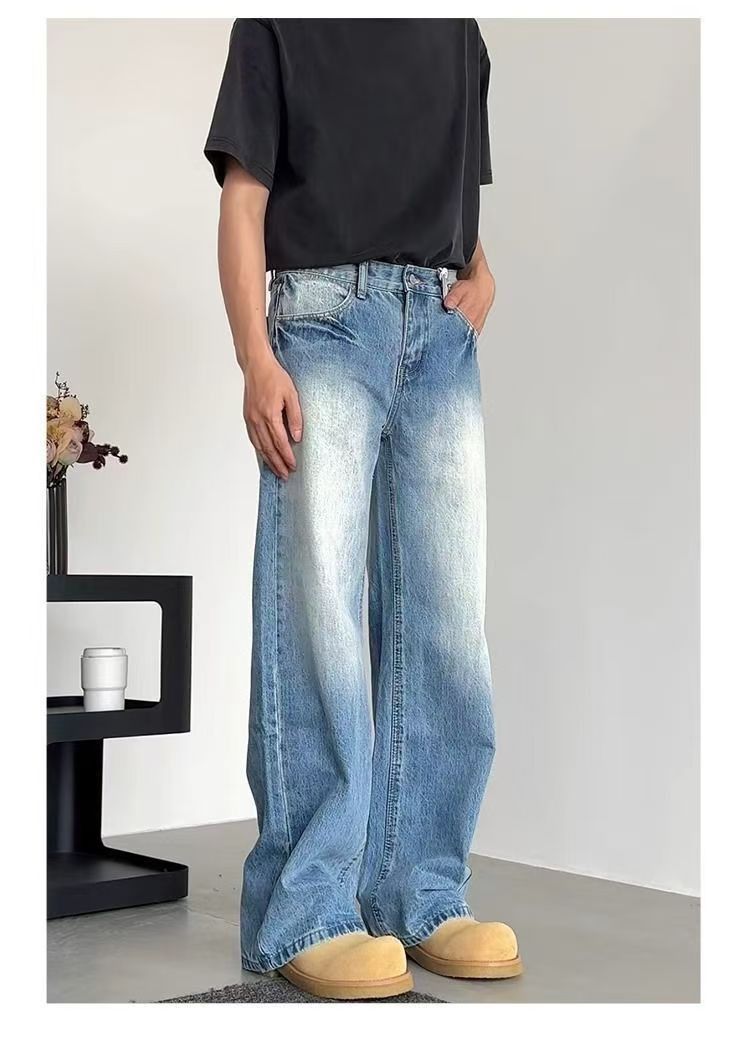 Japanese Brand × Jean Light blue washed vintage straight-leg casual jeans Size US 32 / EU 48 - 1 Thumbnail